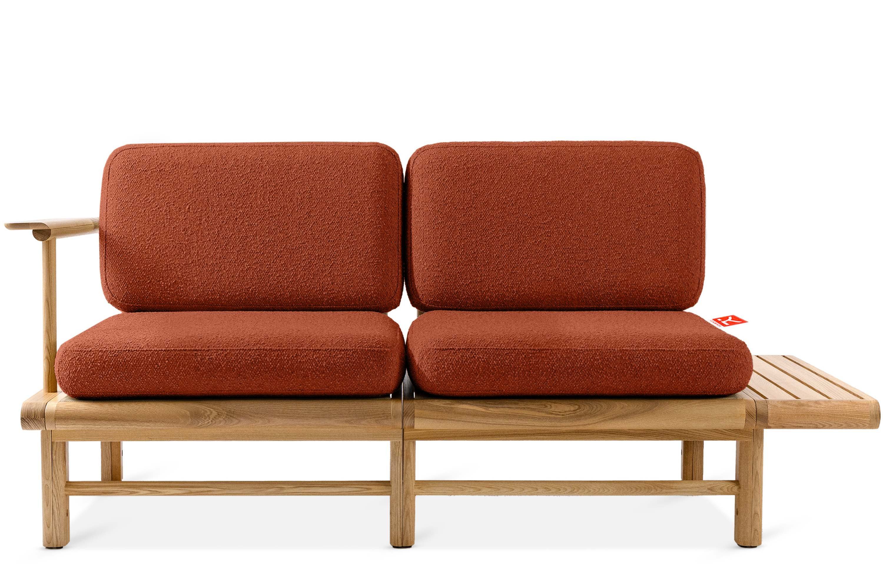 KONSIMO® Loungesofa ATREDA Gartensofa 2-Sitzer, mit Ablage, hergestellt in der EU, handgefertigt