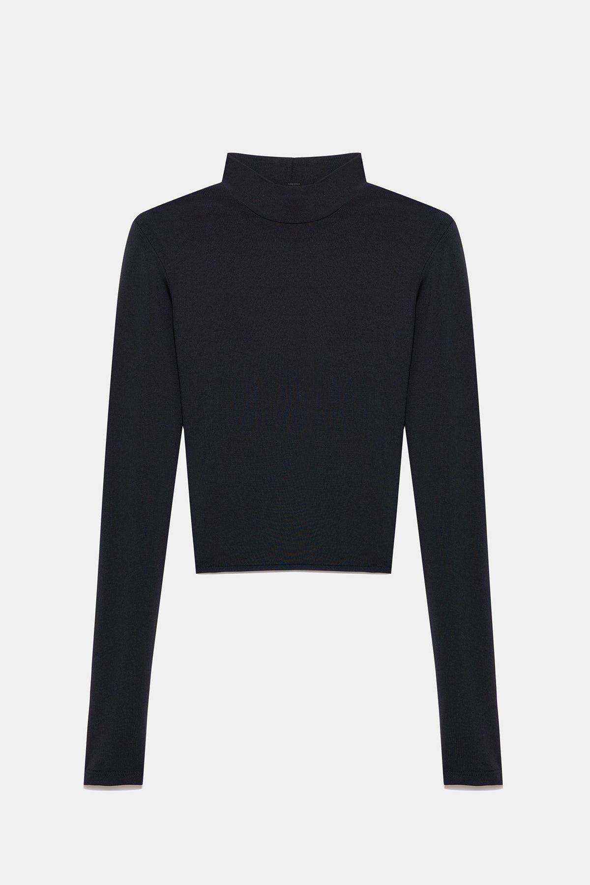 Blusentop Rollkragenbluse mit langen Ärmeln