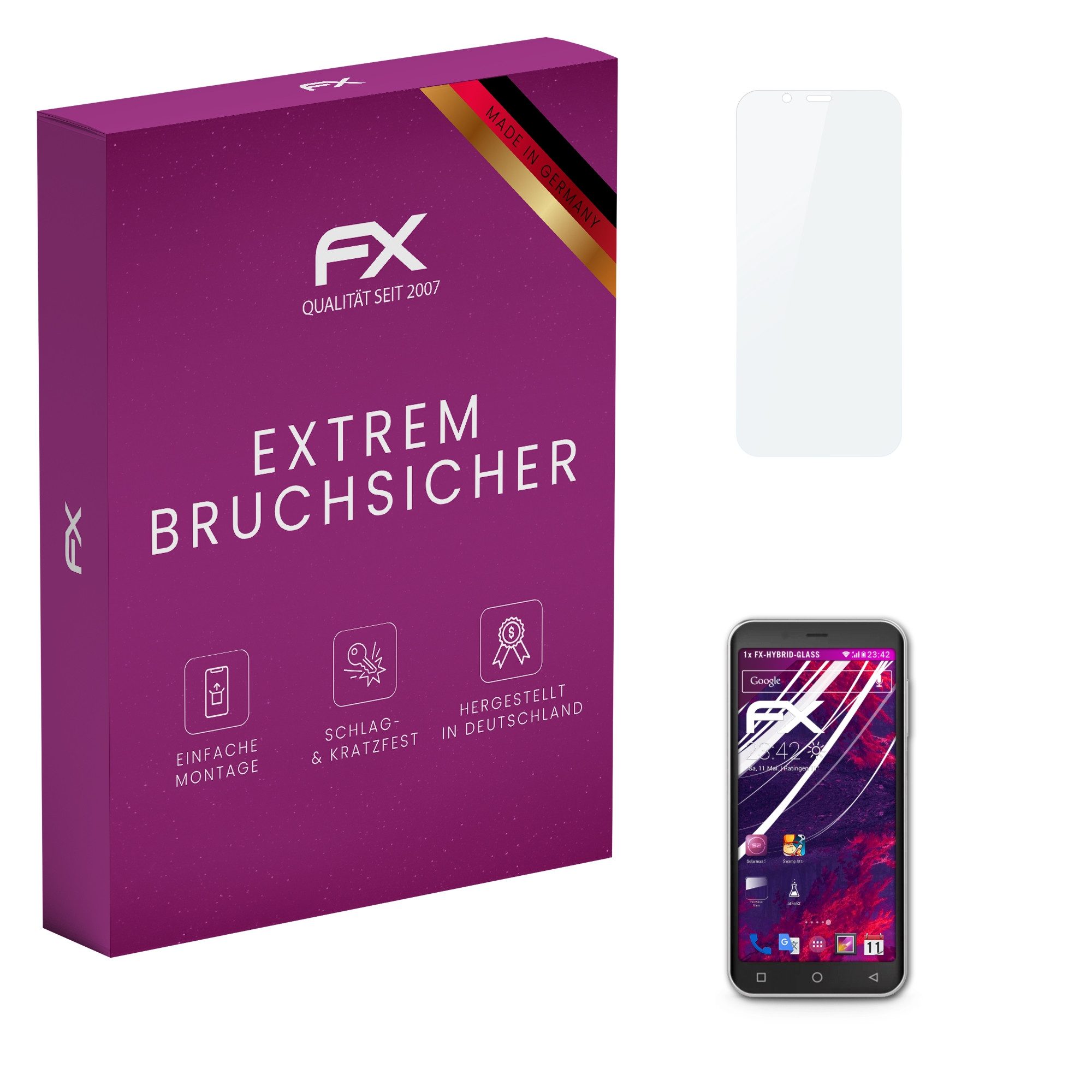 atFoliX Schutzfolie Panzerglasfolie für Emporia Smart.5 Mini, Ultradünn und superhart