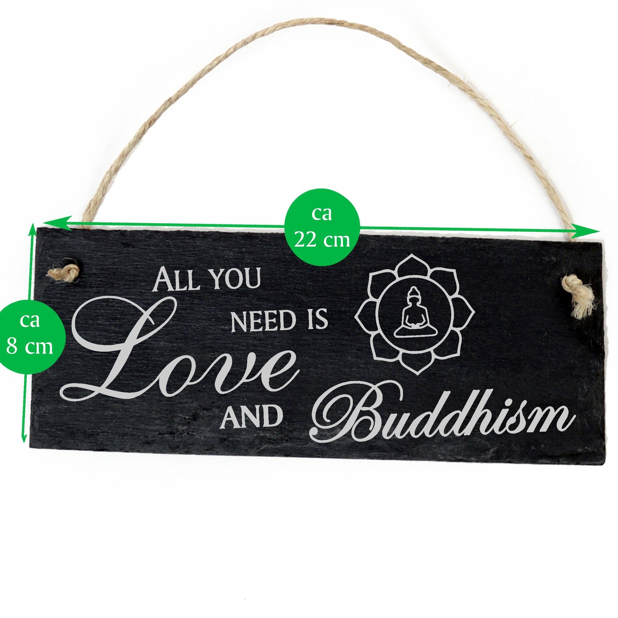 Dekolando Hängedekoration Buddhism Buddhismus and is Love 22x8cm need you All