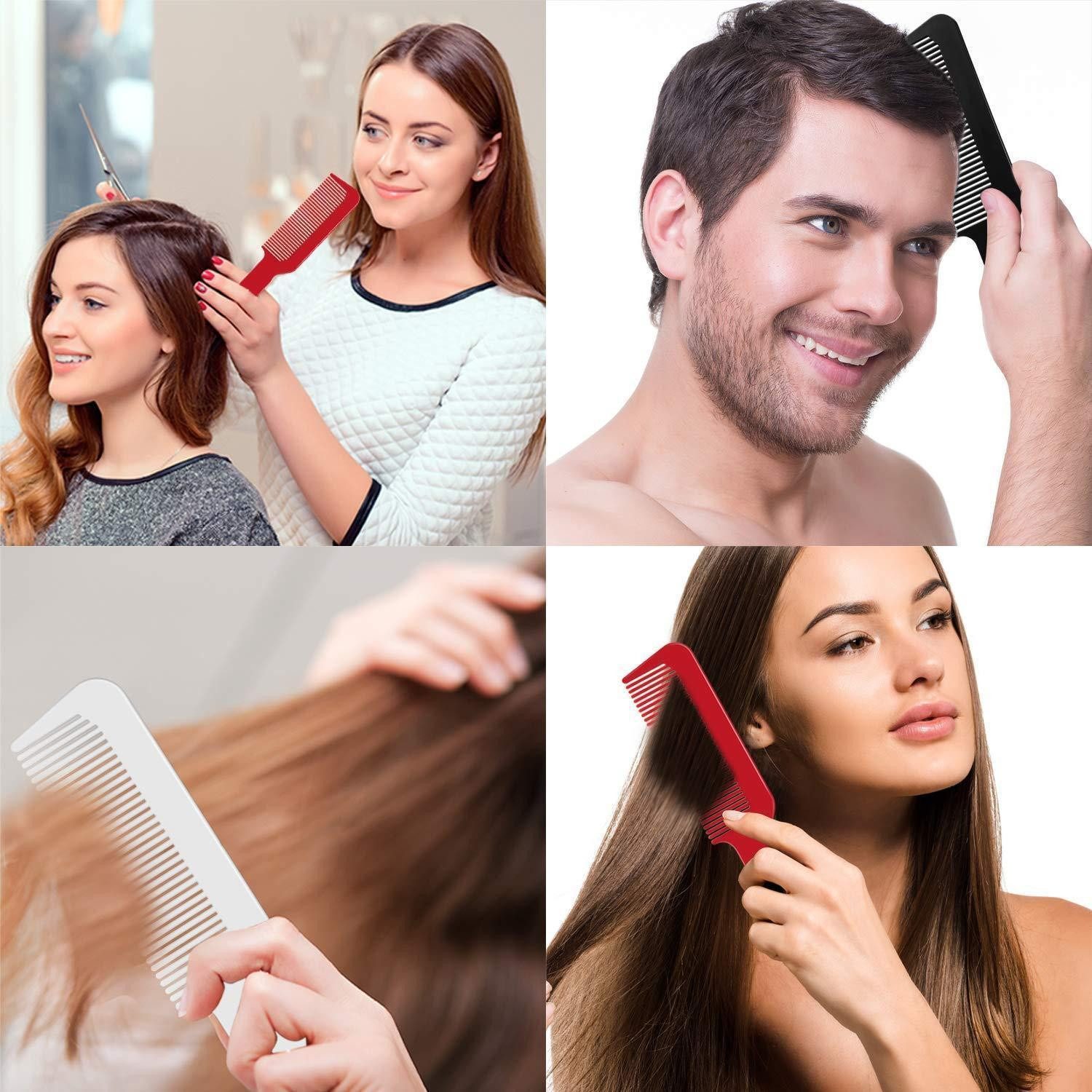 Boao Schneidekamm 3er Set Barbier Clipper Kämme für präzise Frisuren - Schwarz Weiß Rot