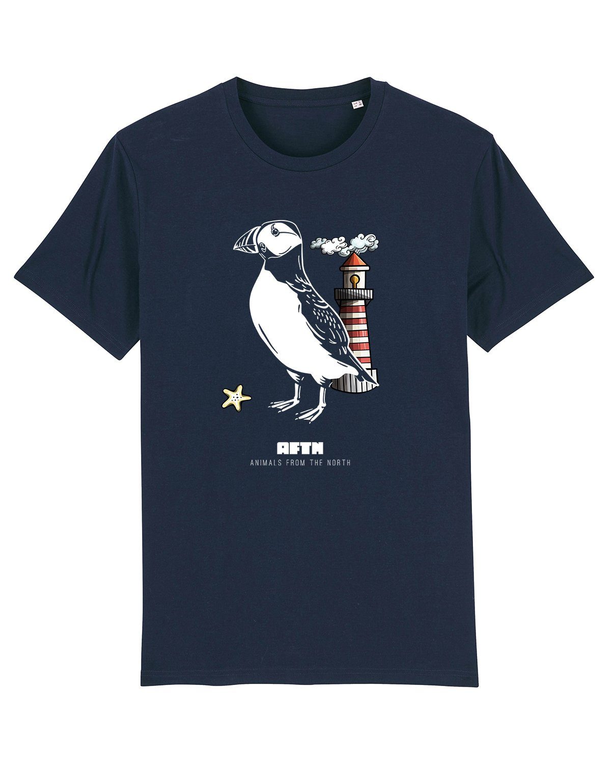 wat? (1-tlg) Apparel dunkelblau Papageientaucher Print-Shirt [#aftn]