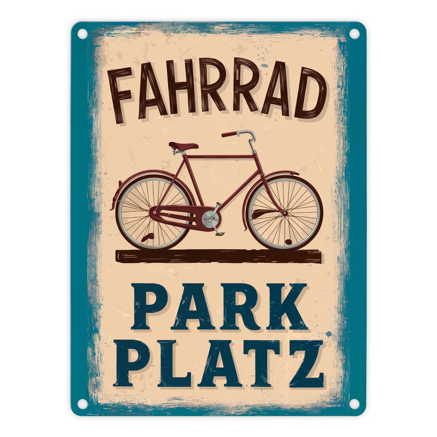 speecheese Metallschild Vintage Fahrrad Parkplatz Metallschild in 15x20 cm