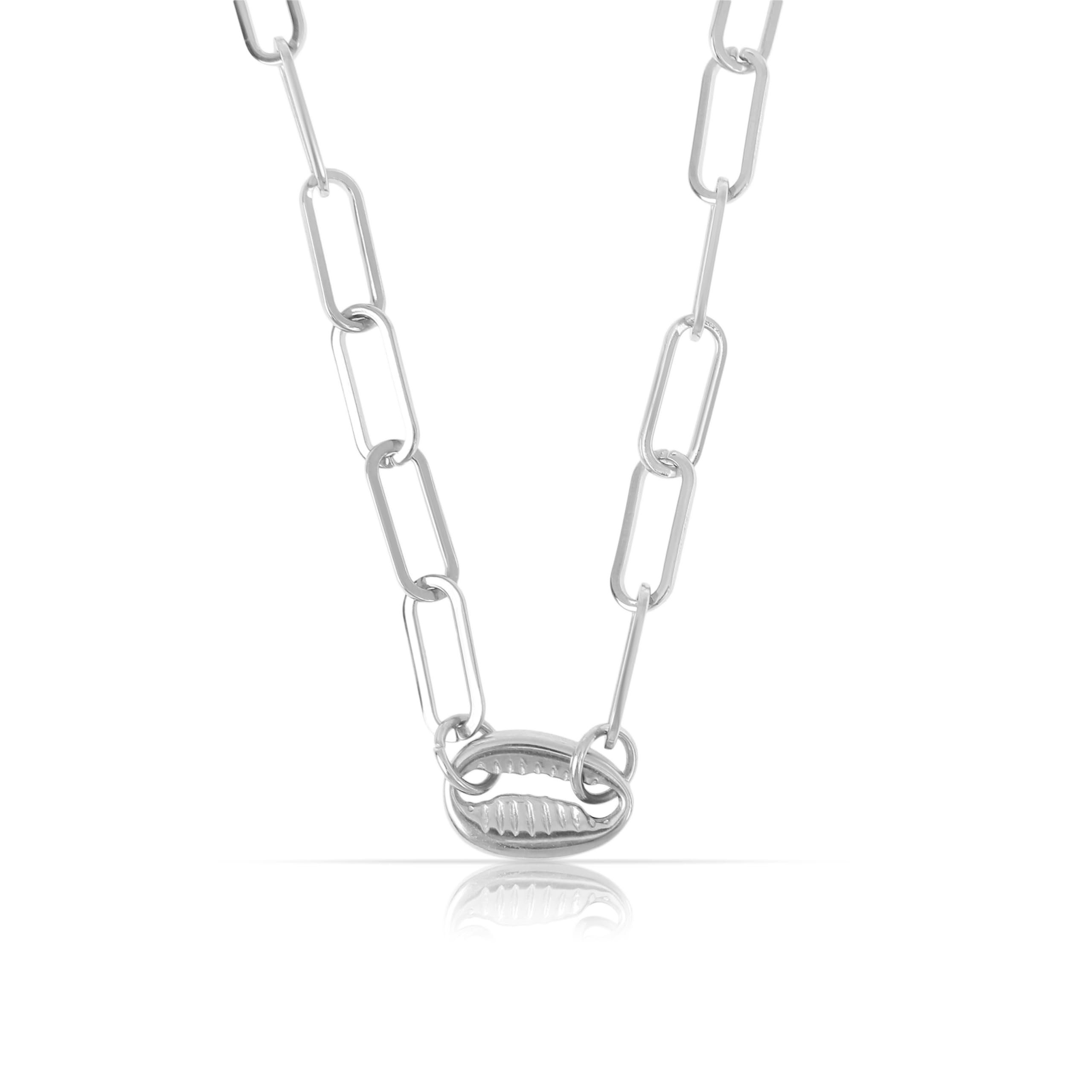 Made by Nami Kette mit Anhänger Muschel Kette Damen 40 + 5 cm aus Edelstahl, Schmuck Silber Wasserfest. € 14,99, (€ 14,99 pro 1 Stk).