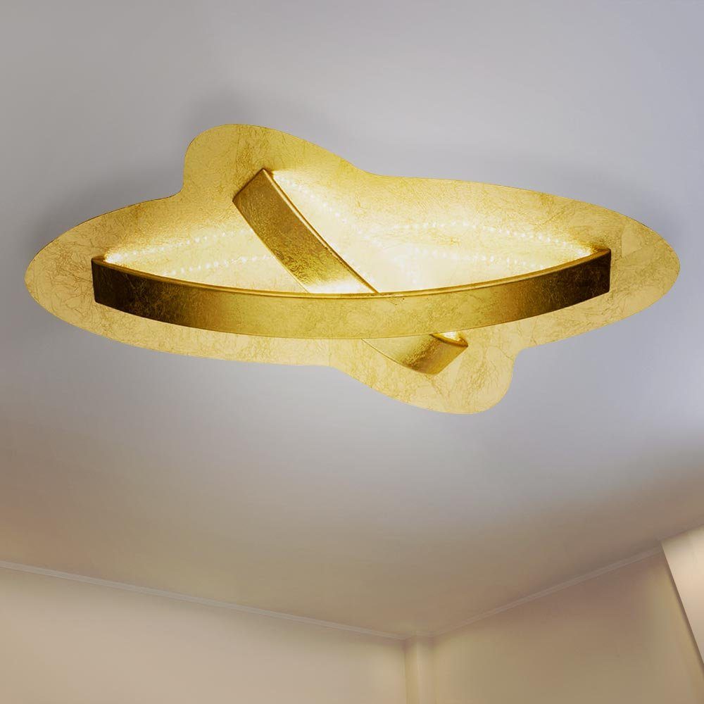 etc-shop verbaut, Warmweiß, gold Küchenlampe Design Deckenleuchte Deckenlampe Glas LED-Leuchtmittel LED fest LED Deckenleuchte,