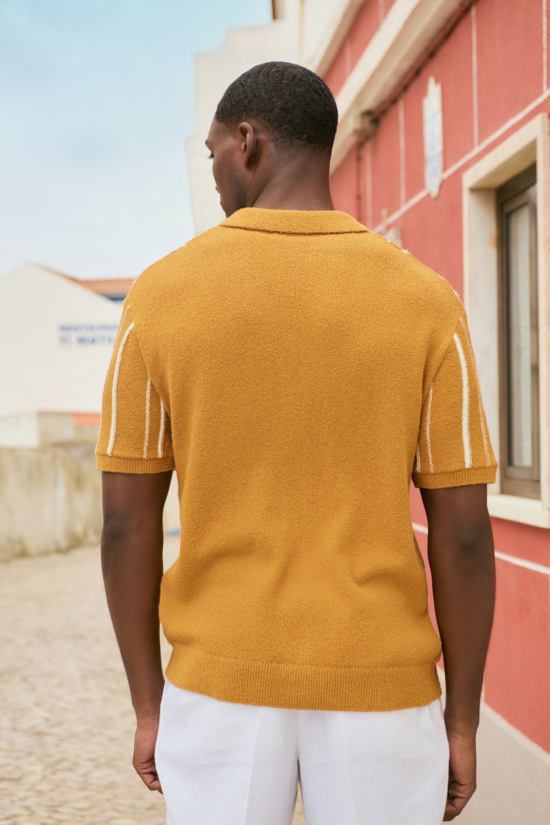 Next Kurzarmhemd Relaxed Fit Kurzarm-Hemd mit Kubakragen, Streifen (1-tlg) günstig online kaufen