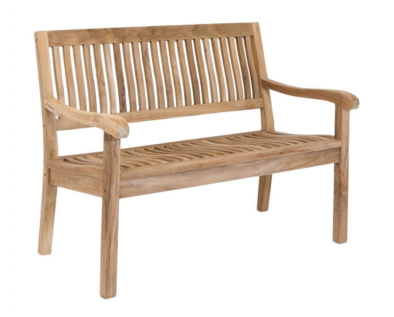 LEX Gartenbank 2Sitzer Gartenbank 120 cm mit ergonomisch geformten
