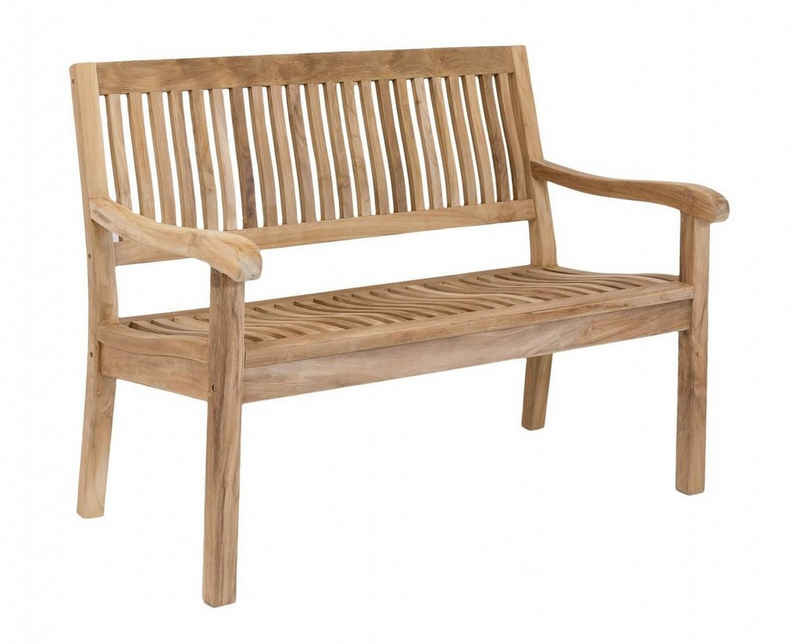 LEX Gartenbank 2-Sitzer Gartenbank 120 cm mit ergonomisch geformten Sitz und Rücken