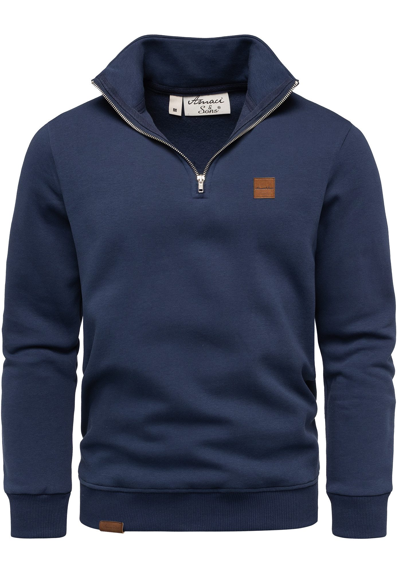 Amaci&Sons Sweatshirt NORTHVILLE Troyer Troyer Herren Pullover Zipper Sweatjacke Sweatshirt Sweatjacke