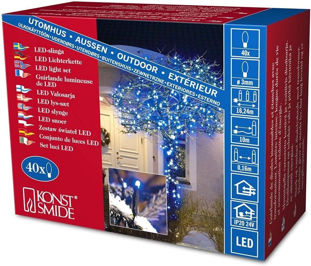 KONSTSMIDE LED-Lichterkette 3610-400 Micro LED Lichterkette 40er blau /schwarz