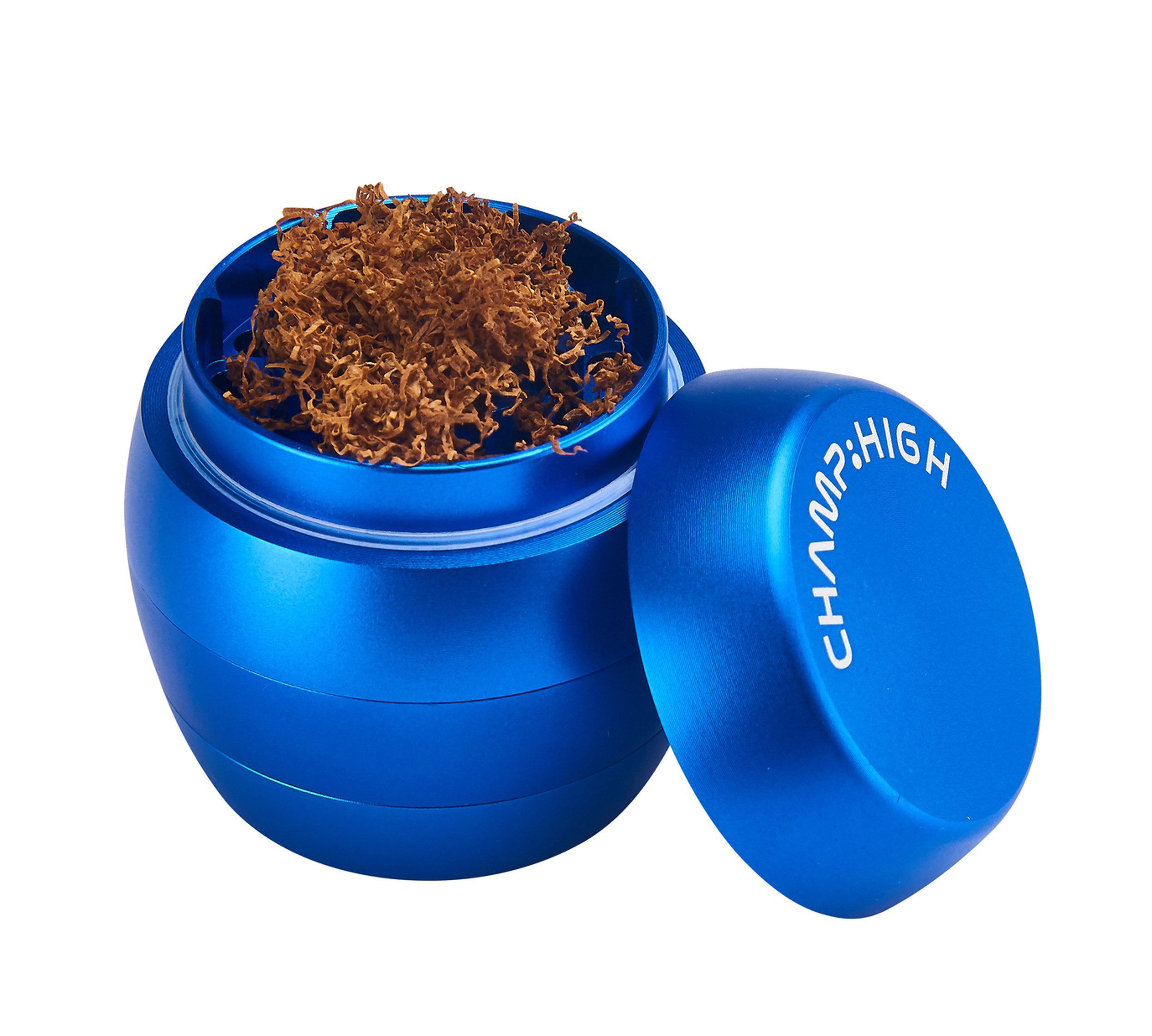 CHAMP HIGH Kräutermühle GRINDER 40mm Metall 4-tlg Crusher Sieb Tabak Gewürz Herb 30 (Gold), Kräuter Mühle