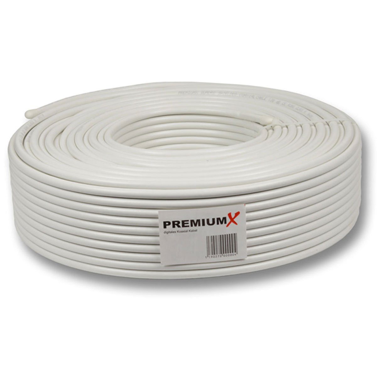 PremiumX 50m 135dB Basic Pro Koaxialkabel SAT 5-fach geschirmt für 4K Ultra HD TV-Kabel