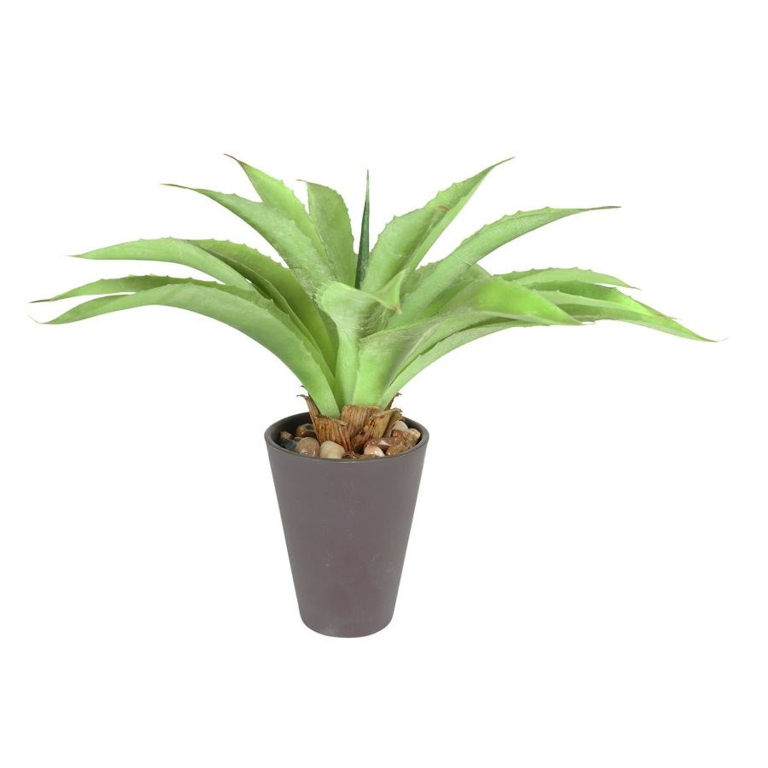 Kunstpflanze BURI Kunstpflanze Künstliche Aloe 23cm im Vera Kunststofftopf Zimmerpflanze,