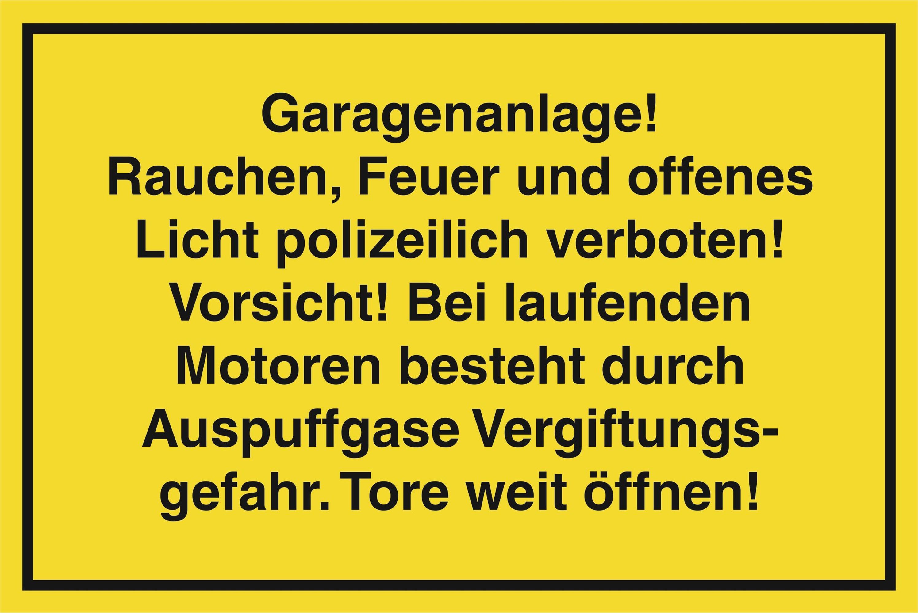 Conmetall Meister Warnschild Hinweisschild für Garagenanlagen Rauchen Feuer verboten, Witterungs und UV Licht beständig