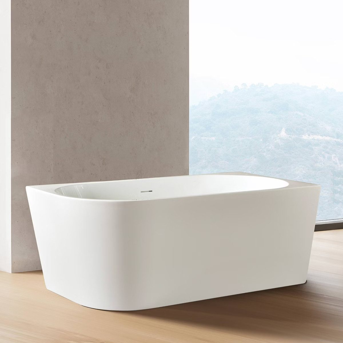 Belvit Badewanne halbfreistehend & freistehend aus Acryl – Eckbadewanne oder oval, Links, Mittig & Rechts, in 180x80 - 170x78 cm, mit Ablaufgarnitur