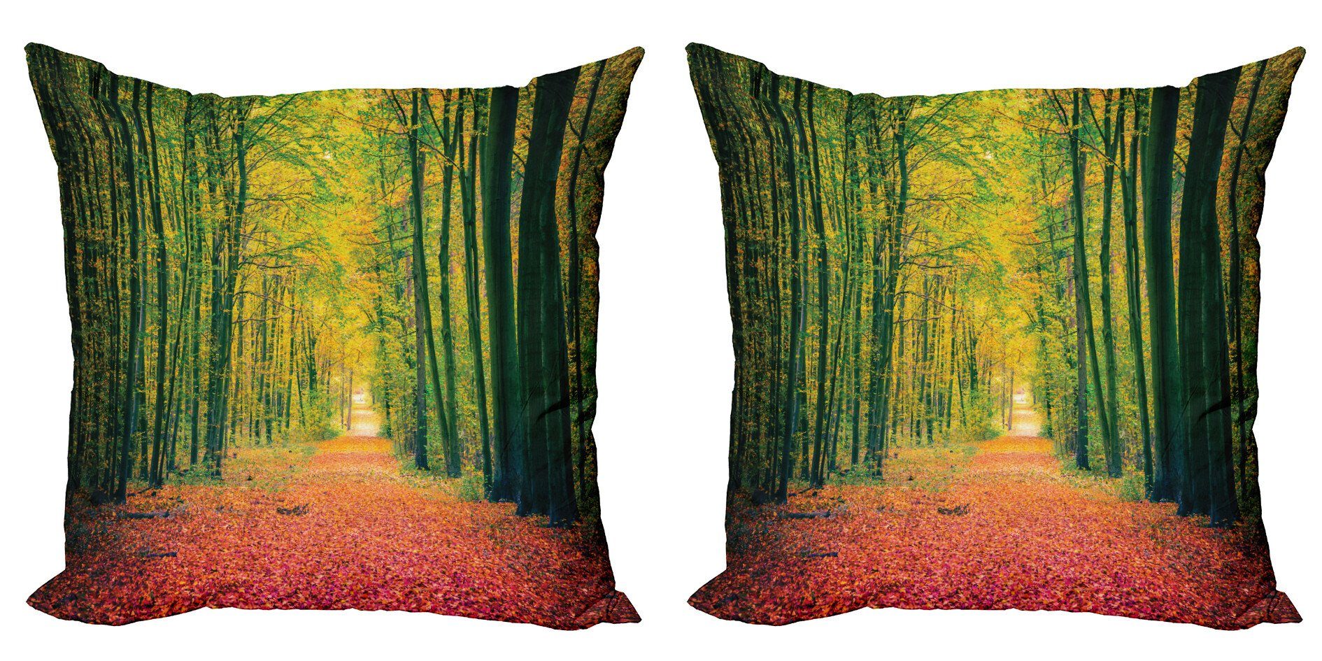 Kissenbezüge Modern Accent Doppelseitiger Digitaldruck, Abakuhaus (2 Stück), Fallen Warmer Herbst Dramatische Straße