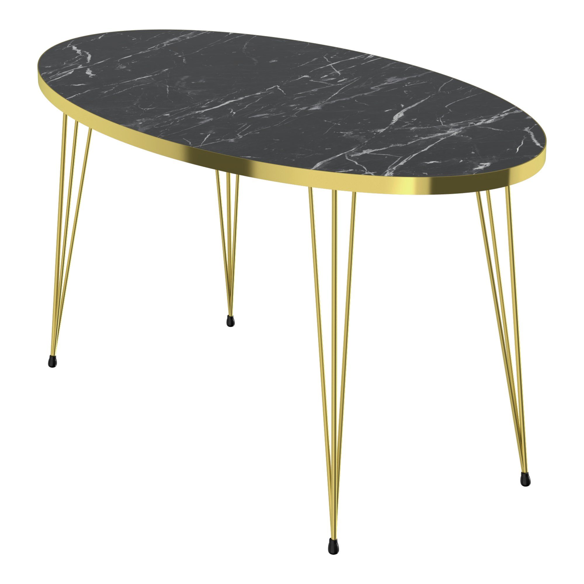 Couchtisch, »Skævinge« / / schwarz 43 Marmor, x Gold Marmor, x Gold / en.casa schwarz oval Marmor, Sofatisch Gold schwarz | 90 cm 50