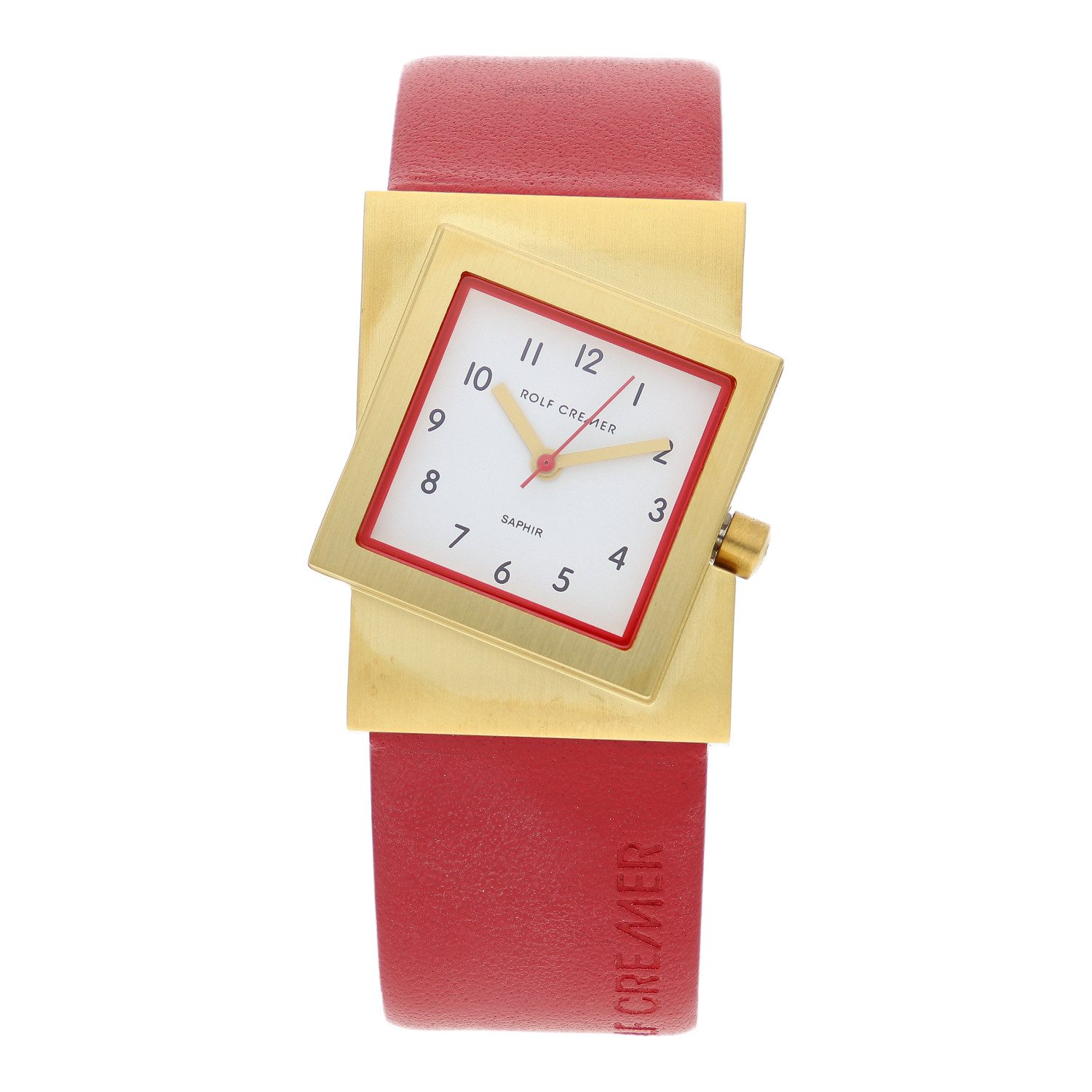 Rolf Cremer Quarzuhr Rolf Cremer Uhr Turn-S Saphirglas 507716 Lederband, Edelstahl, rot, (1-tlg)