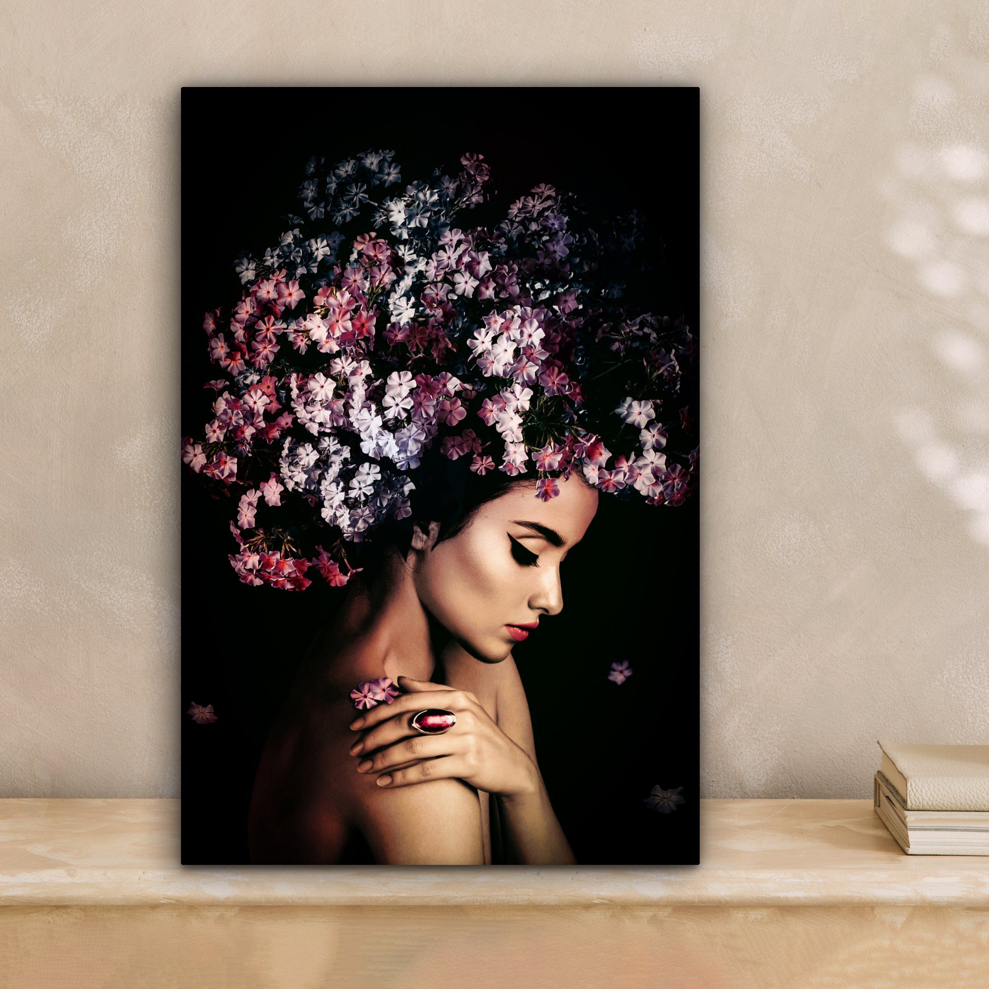 OneMillionCanvasses® Leinwandbild Blossom - Frau - Rosa - Luxus, Fotodruck günstig online kaufen