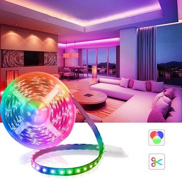 WILGOON LED-Streifen LED Streifen, Bluetooth LED Streifen, RGB Farbwechsel LED Lichterkette, 5M/10M/15M/20M/30M mit Steuerbar via App, 16 Mio. Farben, Dimmer