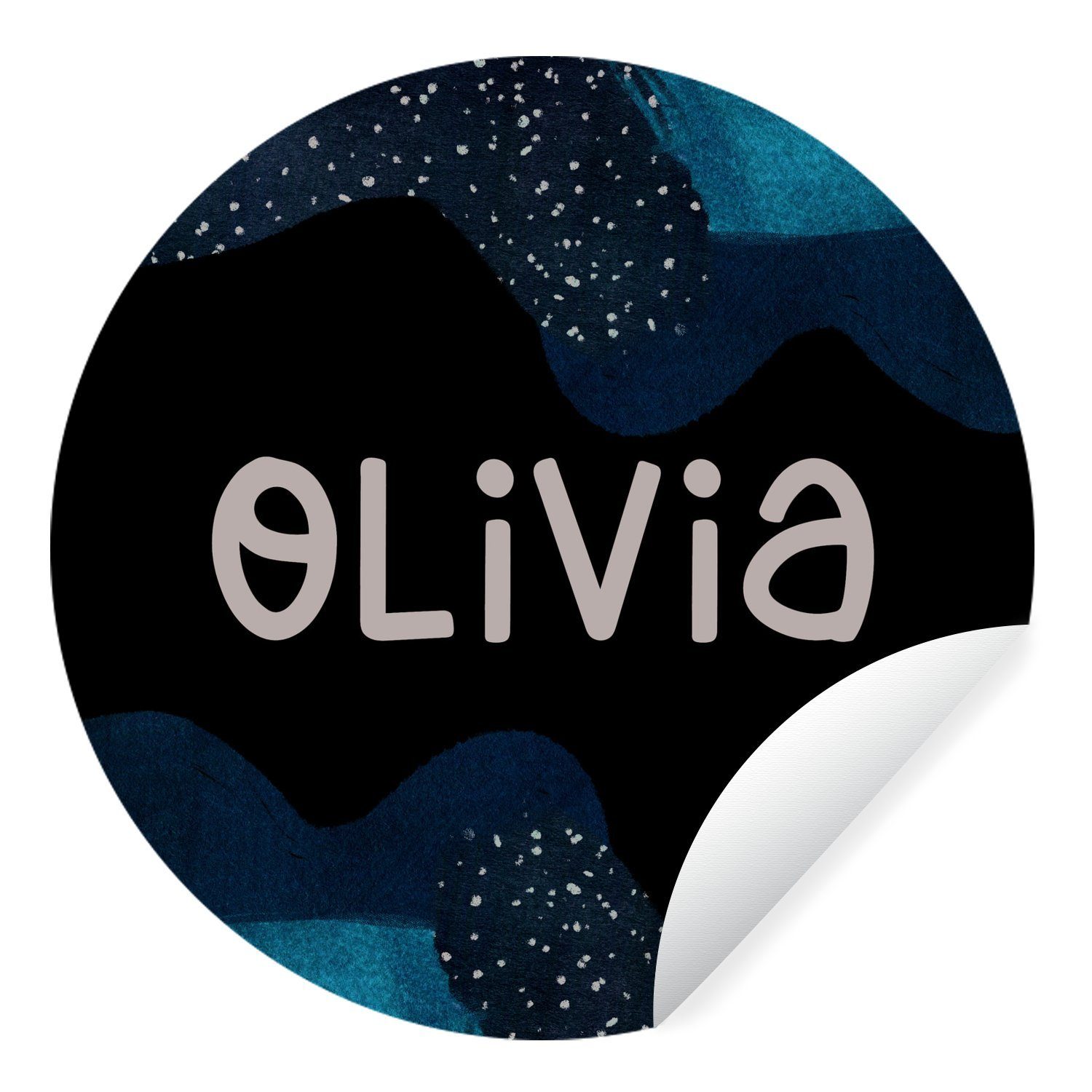 MuchoWow Wandsticker Olivia - Pastell - Mädchen (1 St), Tapetenkreis für Kinderzimmer, Tapetenaufkleber, Rund, Wohnzimmer