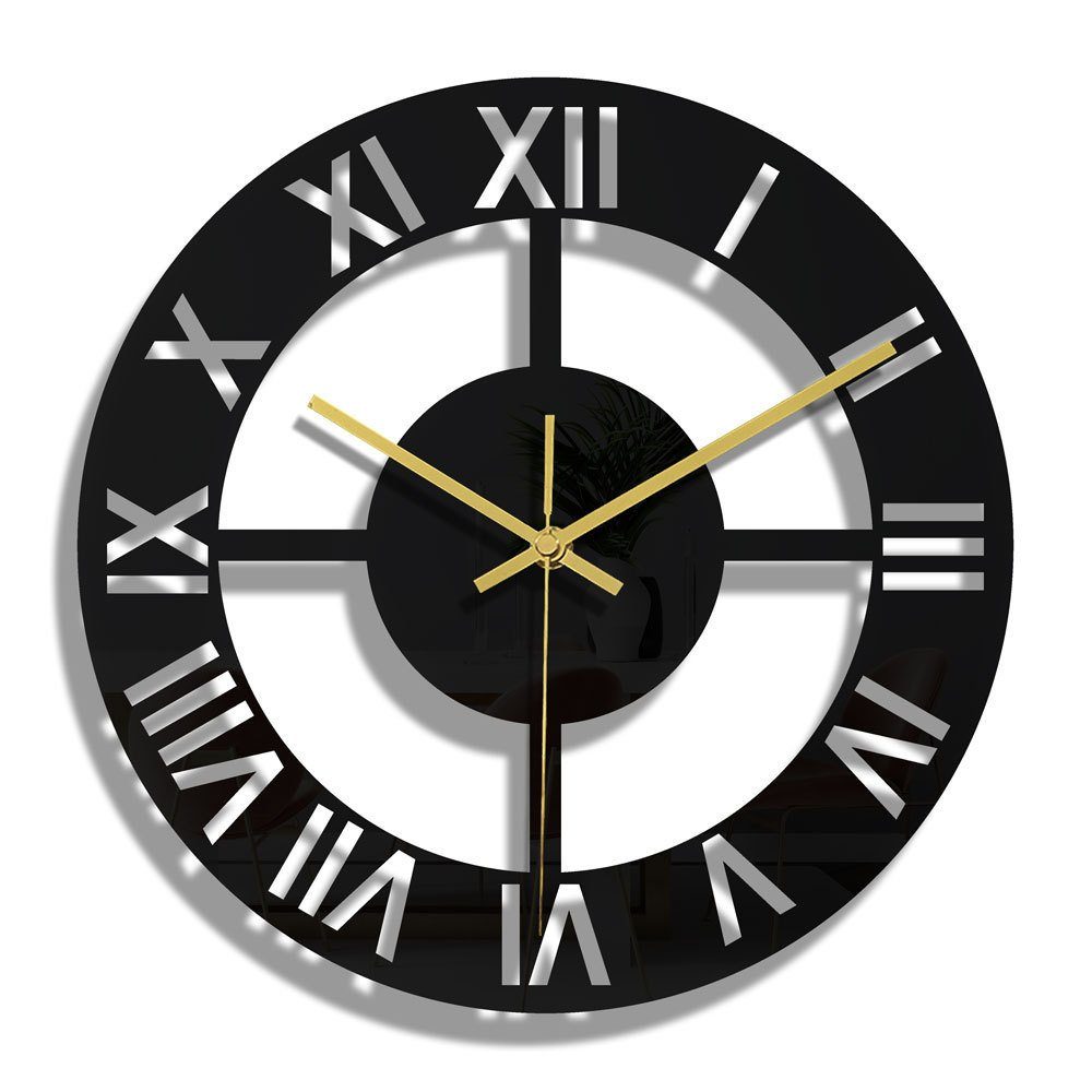 Dekorative Wanduhr Wanduhr Uhr Leise Ohne Tickgeräusche, mit Römischen Ziffern Uhr (Minimalistisches Heimdekor Wanduhr mit Montagesatz 30x30cm)
