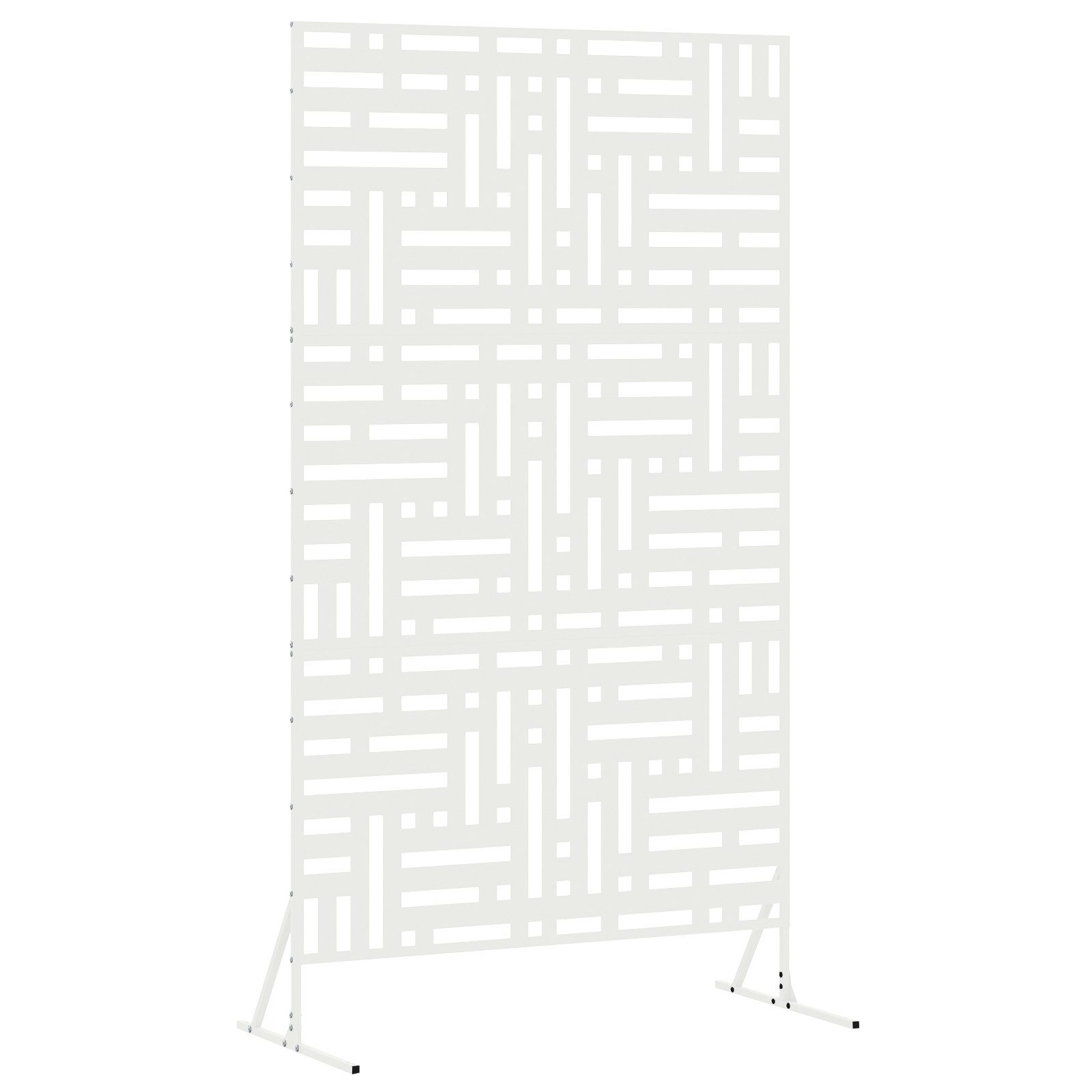 vidaXL Gartenzaun Großes Metallzaunpanel Weiß Pulverbeschichteter günstig online kaufen