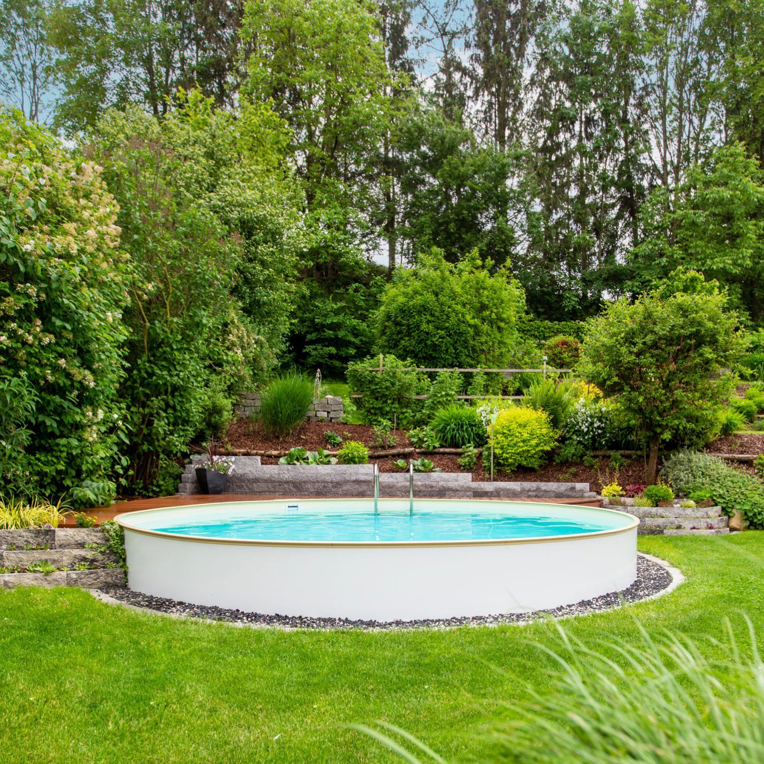Steinbach Rundpool "Styria rund" mit Stahlwand
