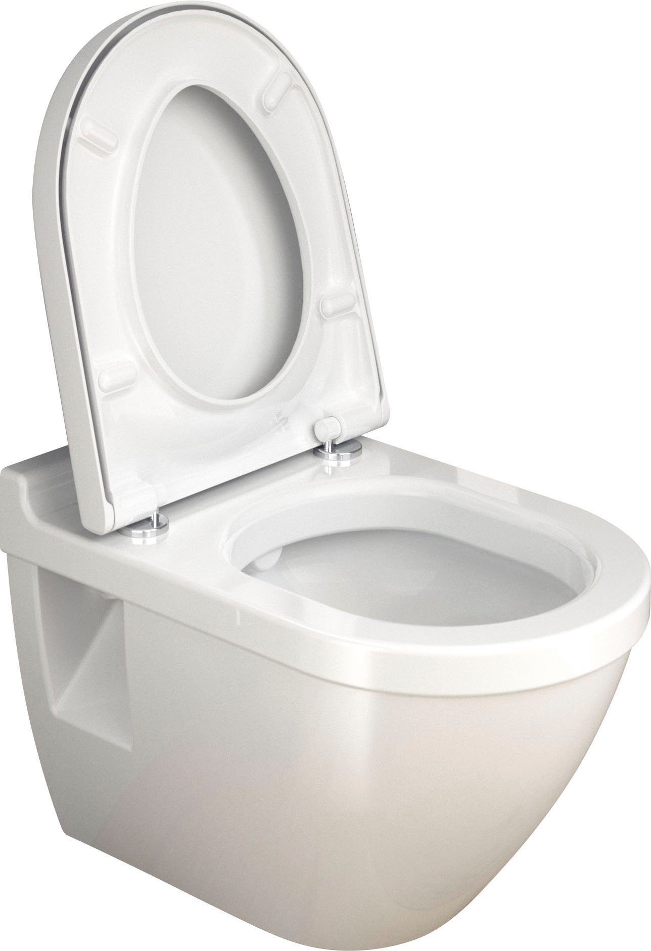 Duravit Tiefspül-WC Starck 3 WC-Set SoftClose Alpinweiß 42000900A1,  wandhängend, Komplett-Set, Spülwasserbedarf von 4,5 Liter