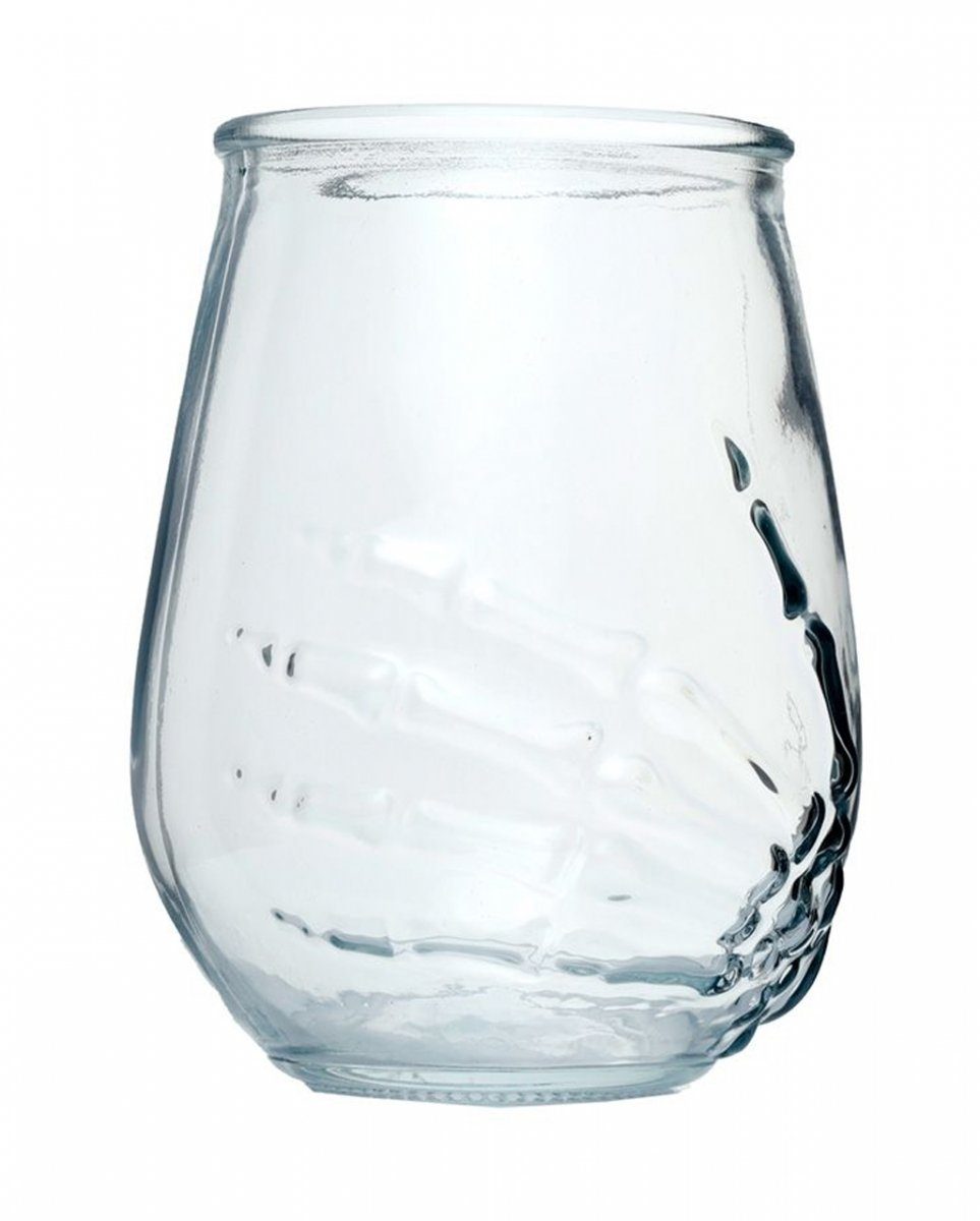 Horror-Shop Skelett Hand 2er-Set Glasklare Geschirr-Set Glas Trinkgläser,