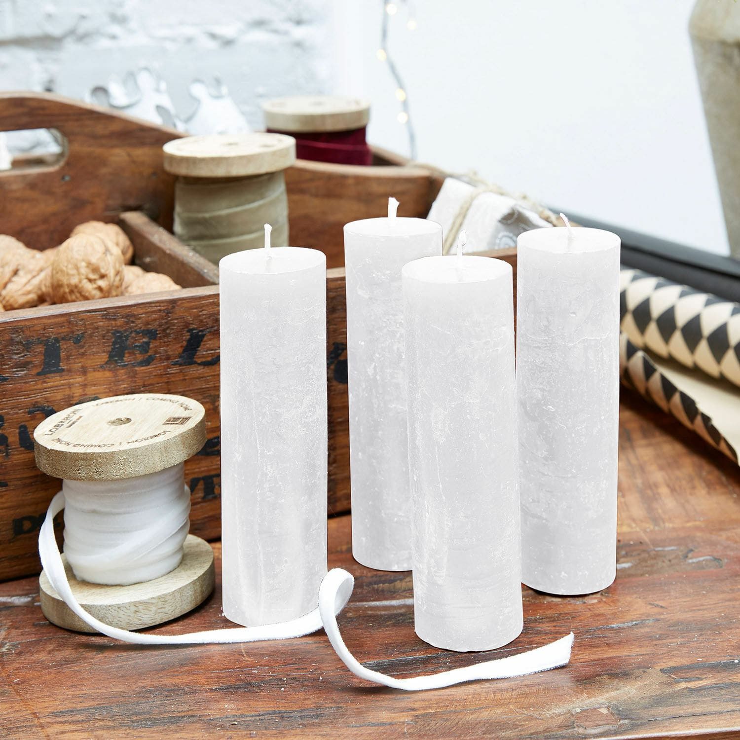 Mirabeau Stumpenkerze Kerze 4er Set Muriel creme (4er Set, 4er Set), none