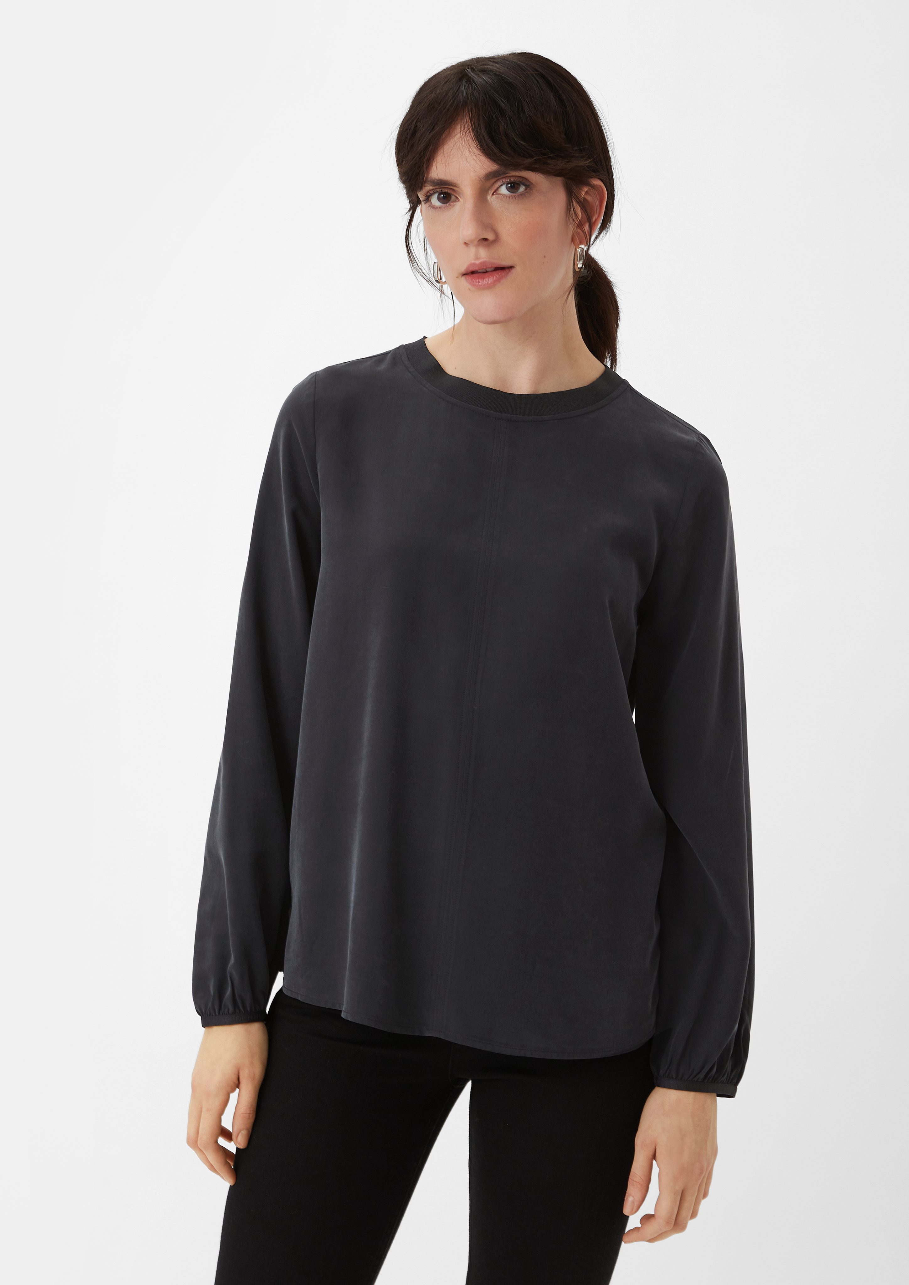 Langarmbluse Langarmshirt aus fließendem Modal