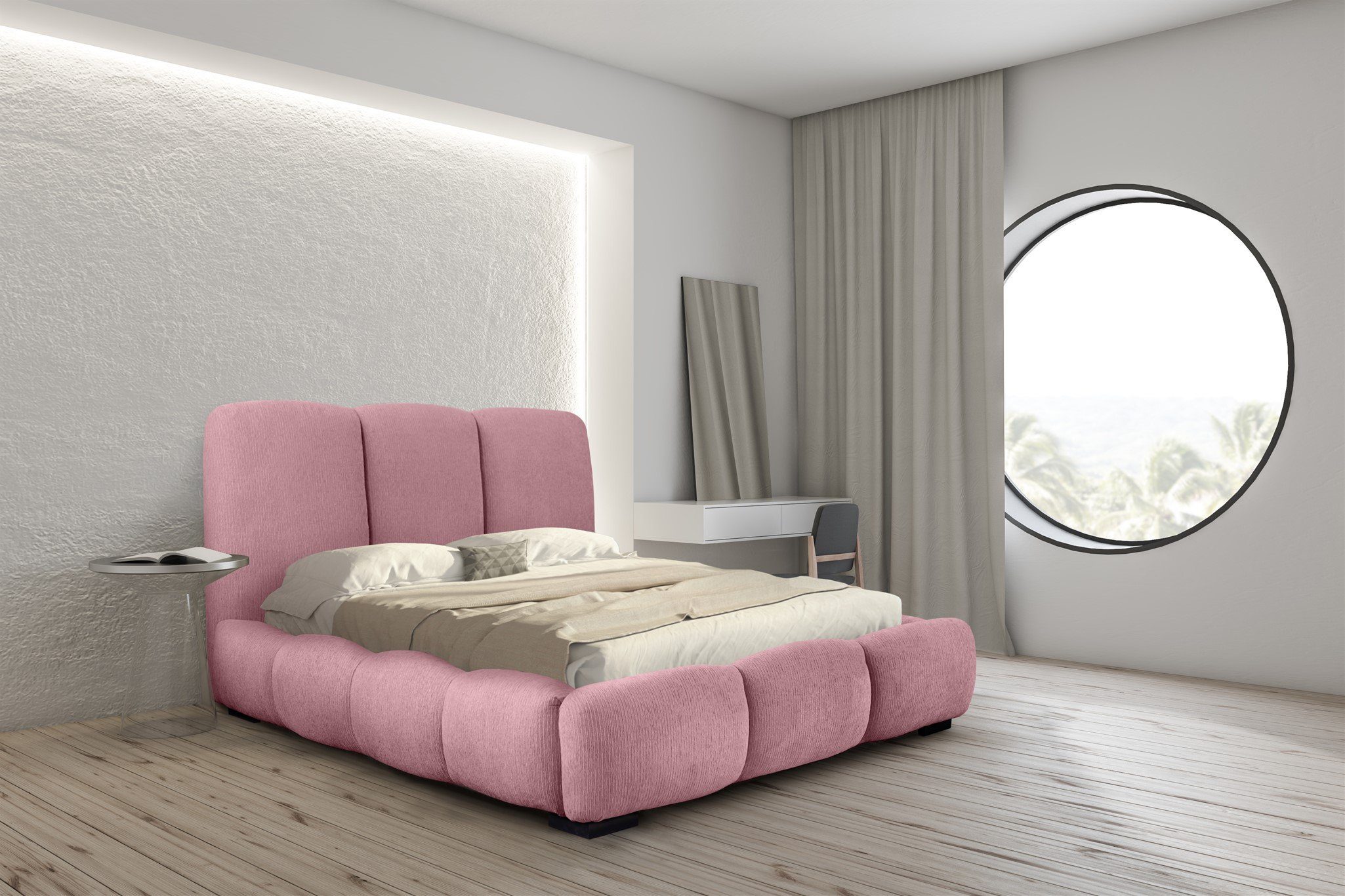 Fun Möbel Polsterbett Doppelbett Schlafzimmerbett GRACIA in Stoff (mit Lattenrost, ohne Matratze, inkl. Bettkasten)