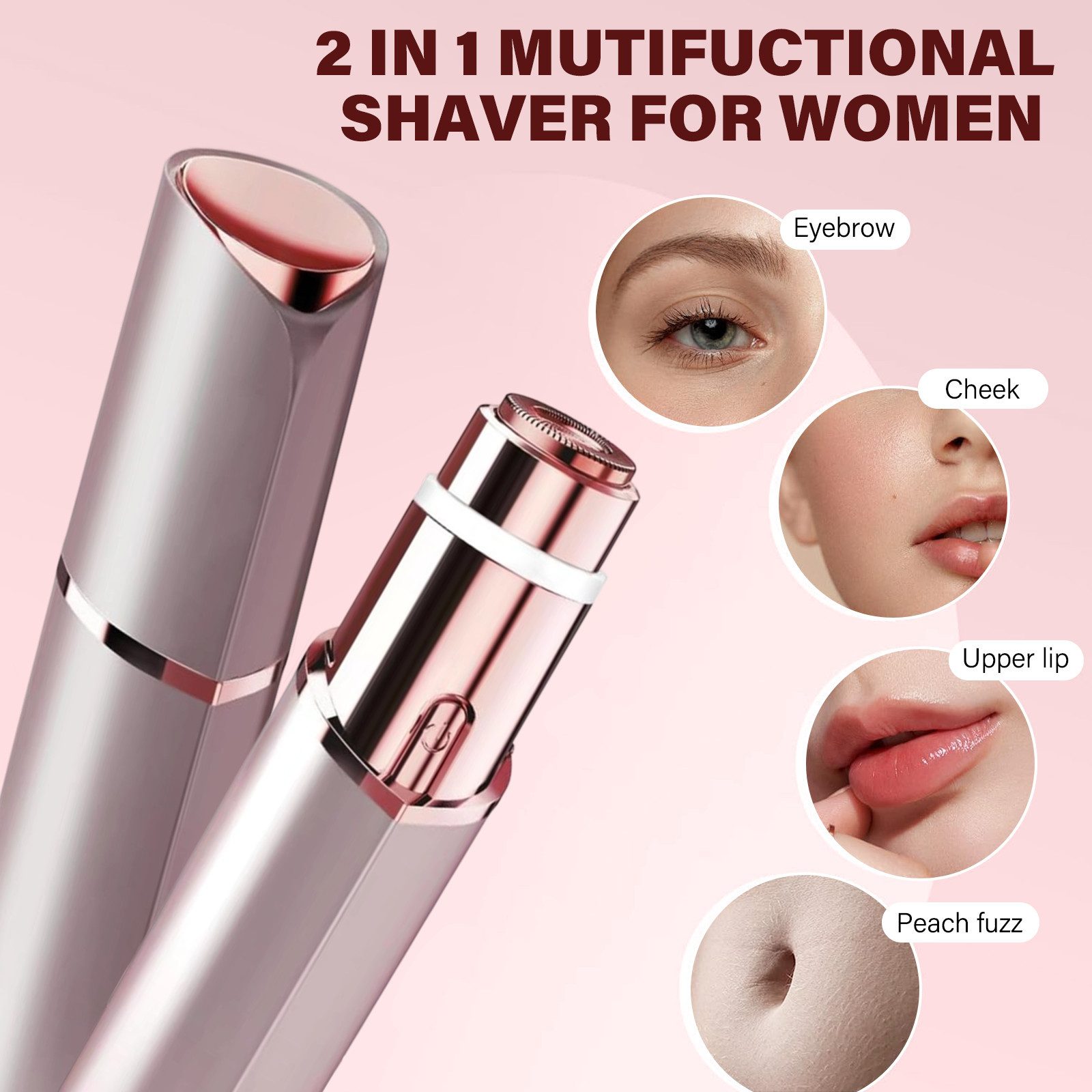 MOPUEA Elektrogesichtshaarentferner Gesichtshaarentfernung für Frauen USB schmerzfreier Haarentferner, Gesichtsepilierer Damen Wiederaufladbar, für Schnelle und Sanfte Rasur, Oberlippe, Kinn und Wangen