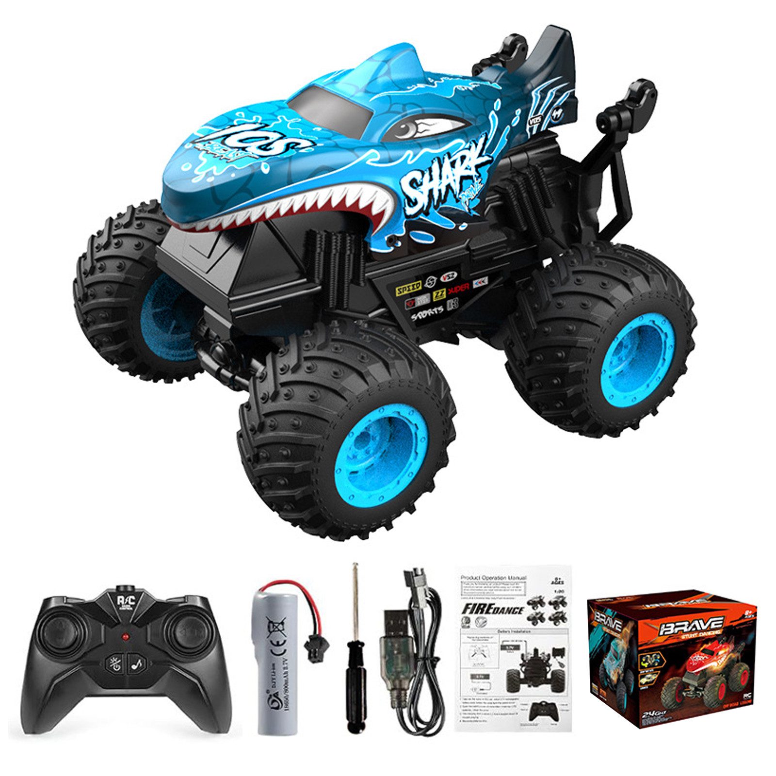 RC-Auto Kinder Ferngesteuertes Auto 1:20 Monster Truck 2,4GHz