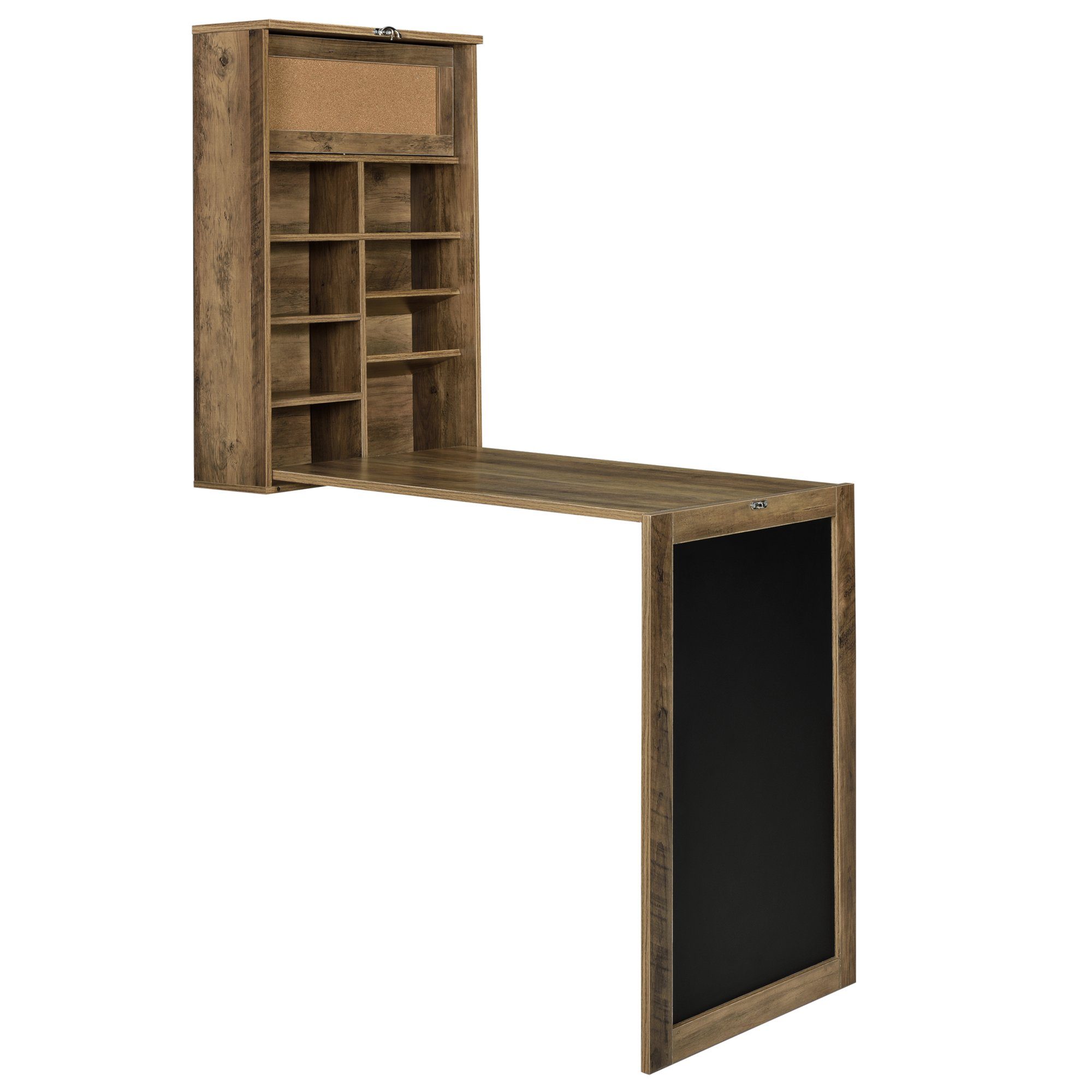 en.casa Wandregaltisch, »Kläppen« Klappbarer Tisch mit Regal, Pinnwand & Ta günstig online kaufen