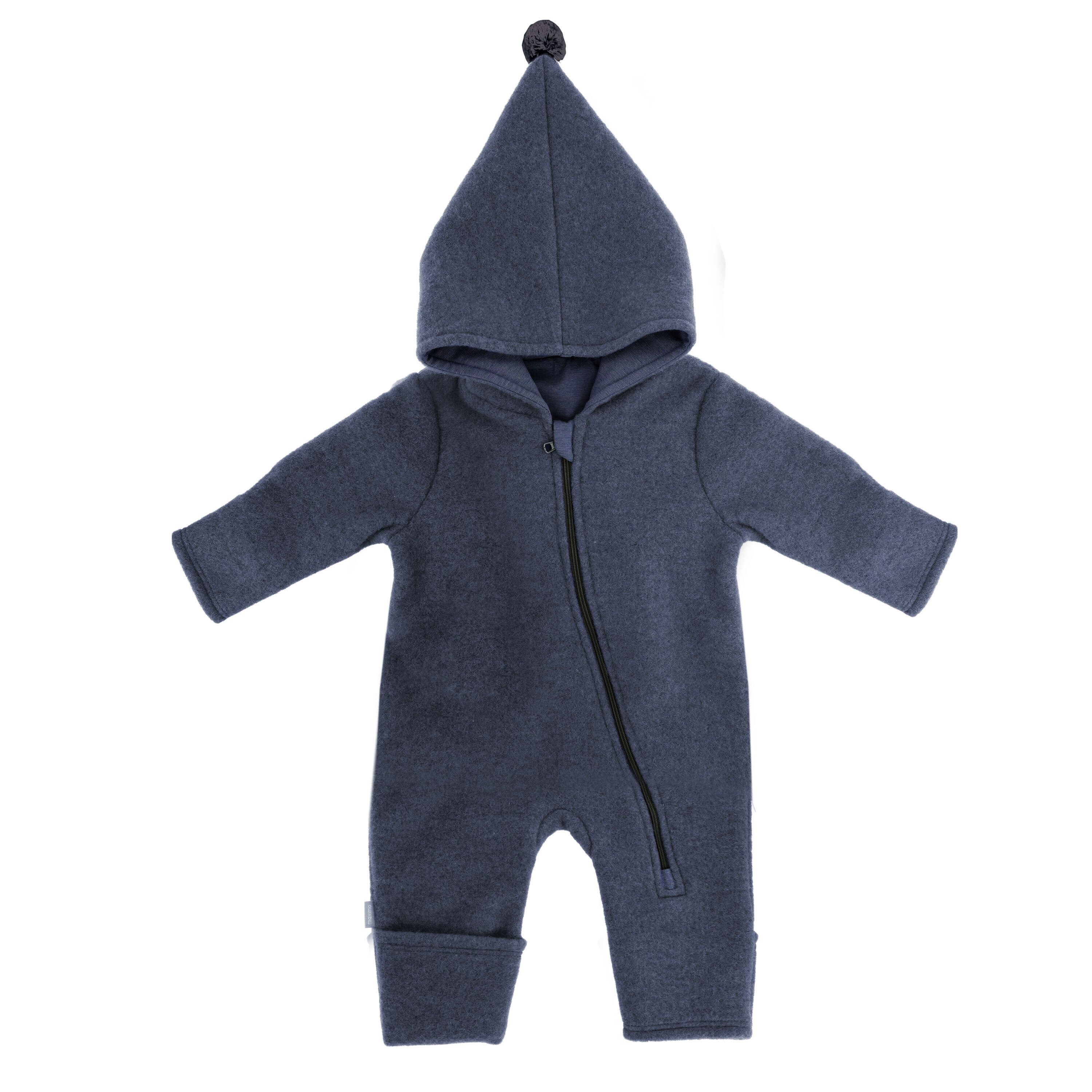 MAXIMO Overall GOTS BABY-Overall, Wollfleece Reißverschluss, Jerseyfutter, Pompon (1-tlg) Wollfleece