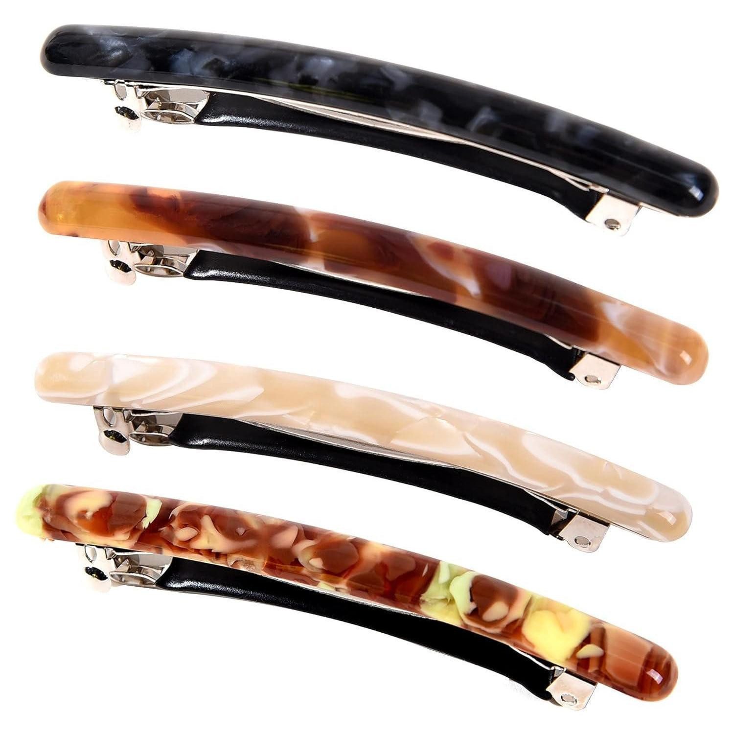 LuxusKollektion Haarspange 4 Stück Skinny Französische Haarspangen für Damen