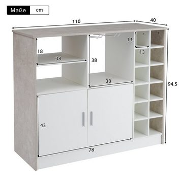 Fangqi Stauraumschrank Multifunktionaler Aufbewahrungsschrank, moderne Bar im Industriestil (set, Weinschrank, Lagerschrank, Bartheke, Multifunktionsschrank, Retro-Bartheke, Bartheke im Industriestil)