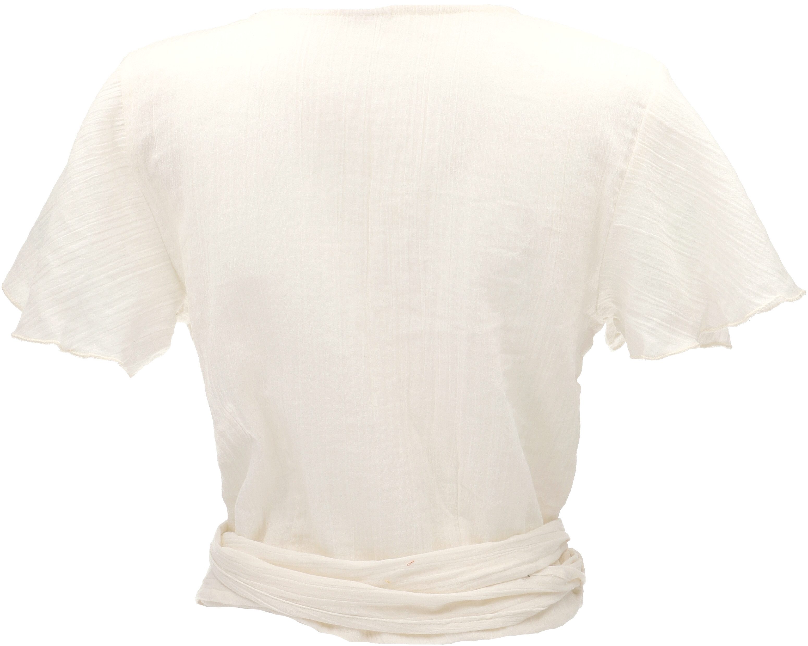 Guru-Shop Longbluse Boho Wickelbluse, Wickeltop aus Baumwolle -.. alternative Bekleidung