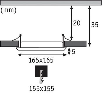 Paulmann LED Panel LED Einbaupanel eckig 165x165mm 12W 4.000K Chrom matt, LED fest integriert, Neutralweiß, LED Einbaupanel eckig 165x165mm 12W 4.000K Chrom matt