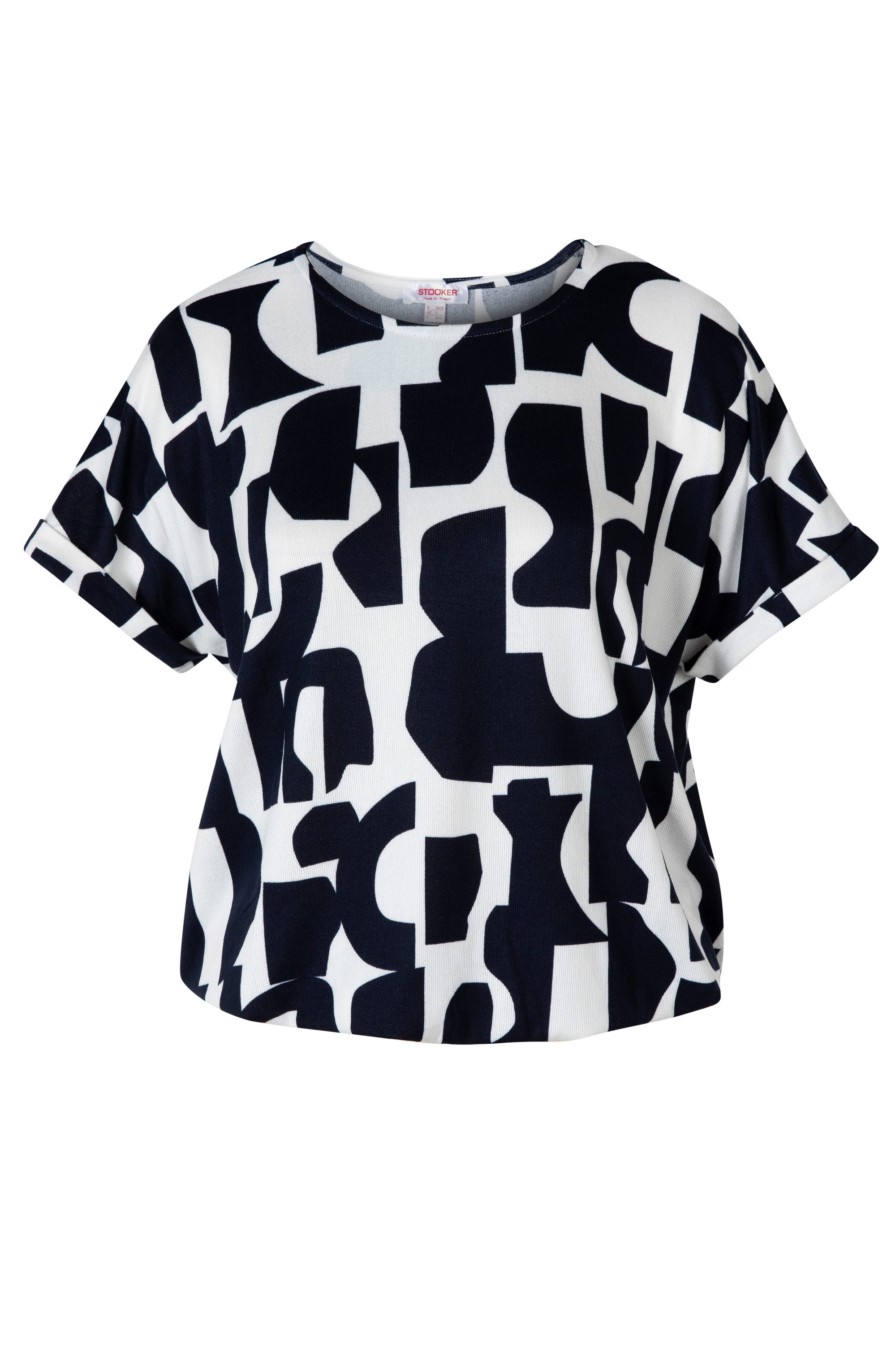 STOOKER WOMEN Kurzarmshirt STCLEA Print T-Shirt Regular Fit T-Shirt Spitzen- Shirt für Damen
