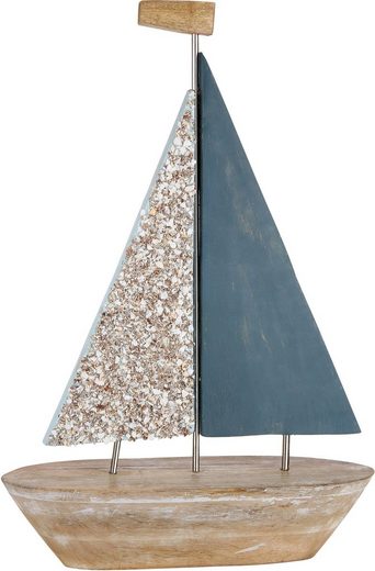 GILDE Dekoobjekt »Deko Segelschiff Nave« (1 Stück), Höhe 58 cm, aus Holz, Wohnzimmer
