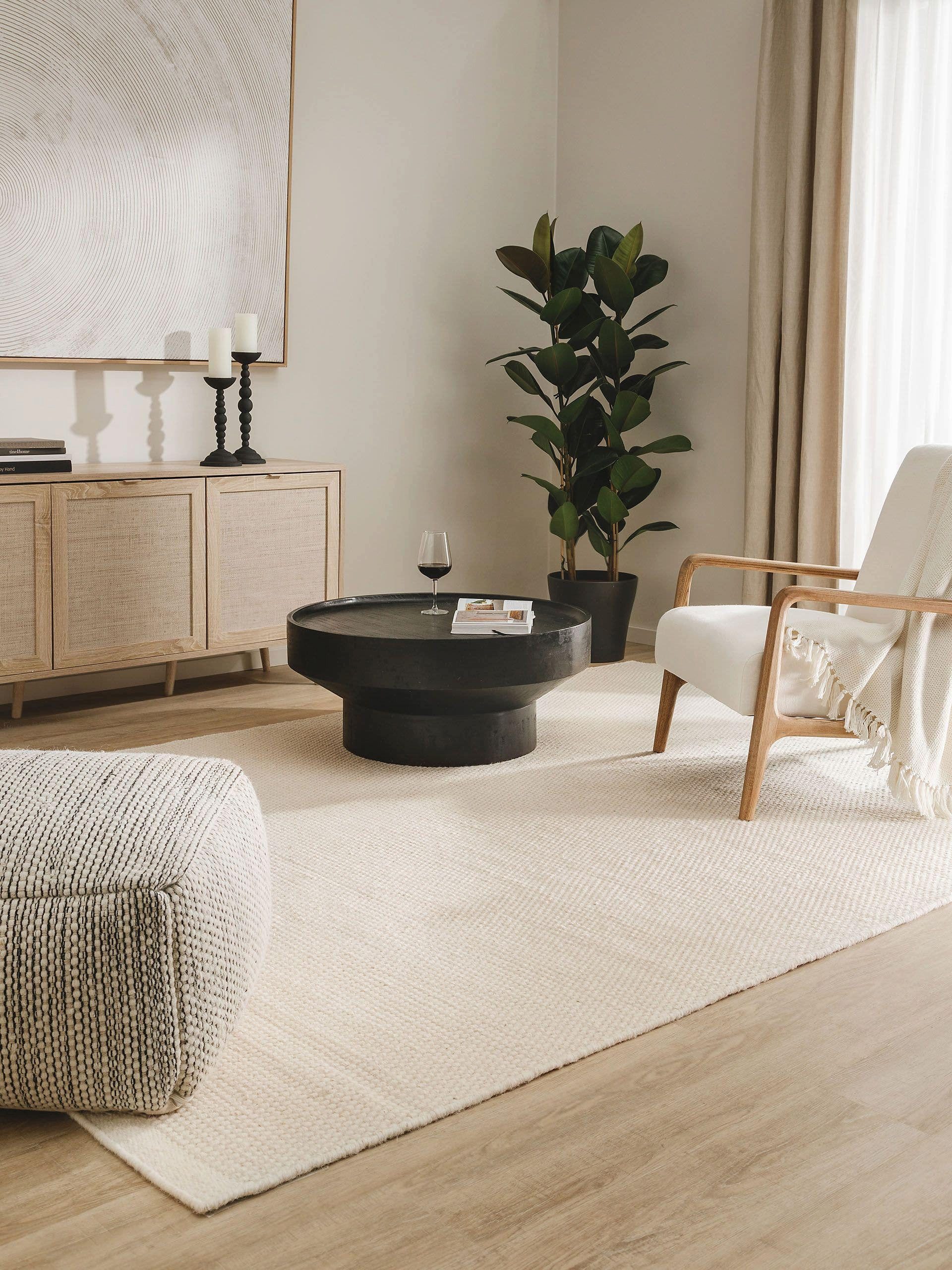 benuta Wollteppich Rocco, rechteckig, Höhe: 5 mm, Kunstfaser, Berber, Ethno-Style, Wohnzimmer