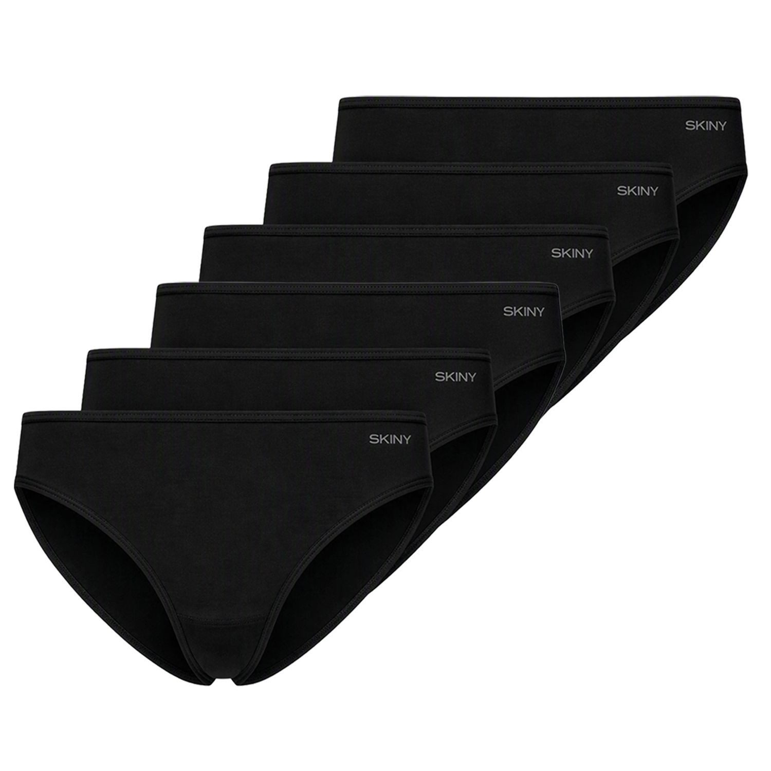 Skiny Bikinislip COTTON STRETCH (Set) flache Verarbeitung an Bund und Beinabschluss im 6er Sparpack