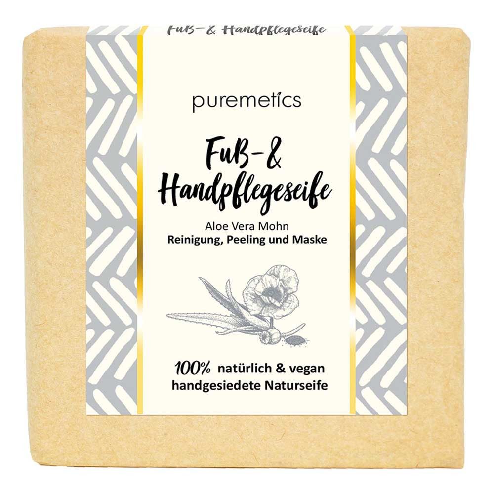 puremetics Körperpeeling Fuß- & Handpflegeseife - Aloe Vera Mohn 100g