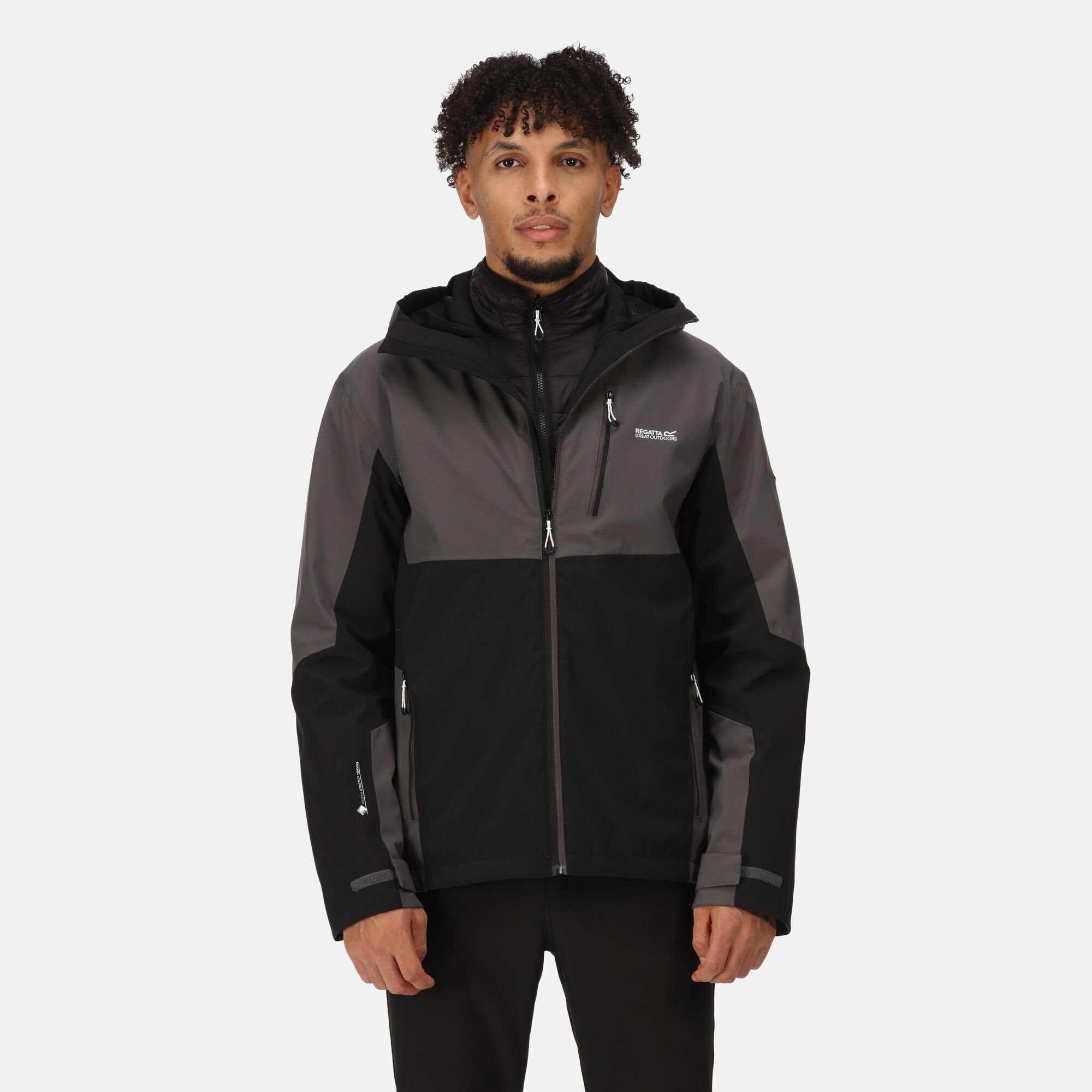 atmungsaktiv,15.000mm Grey/Black 3-in-1-Funktionsjacke Herren, für VII Dark Wentwood Regatta Wassersäule 5AG