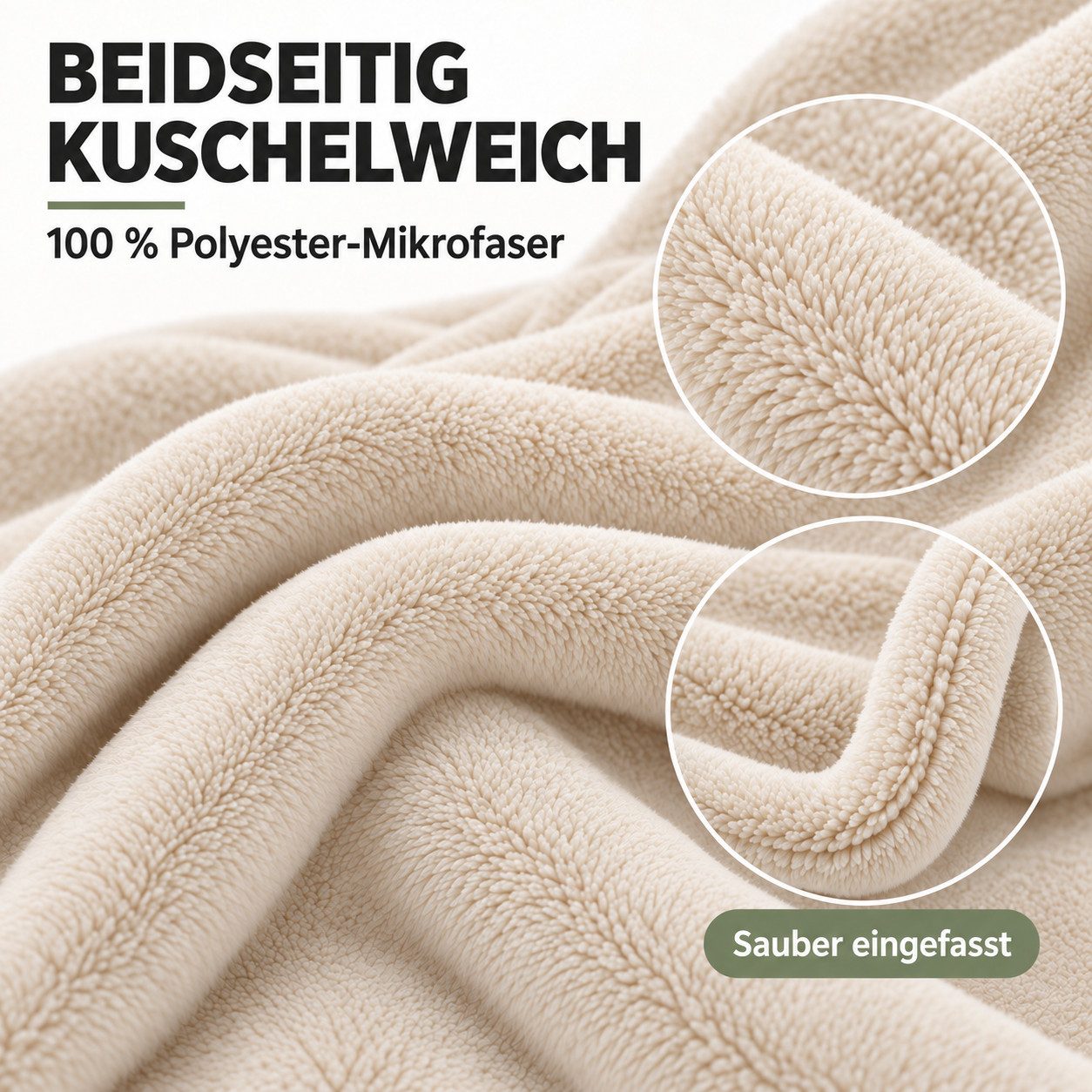Wohndecke Kuscheldecke 260 g/m², flauschige Wohndecke, Fleecedecke, Oeko-Tex, Komfortec – Bild 5 von 5