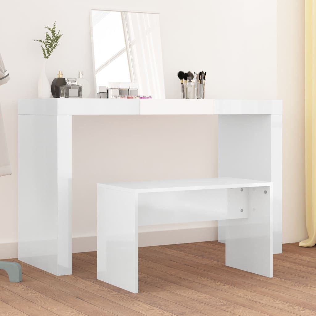 vidaXL Sitzhocker, Schminkhocker Hochglanz-Weiß 70x35x45 cm günstig online kaufen