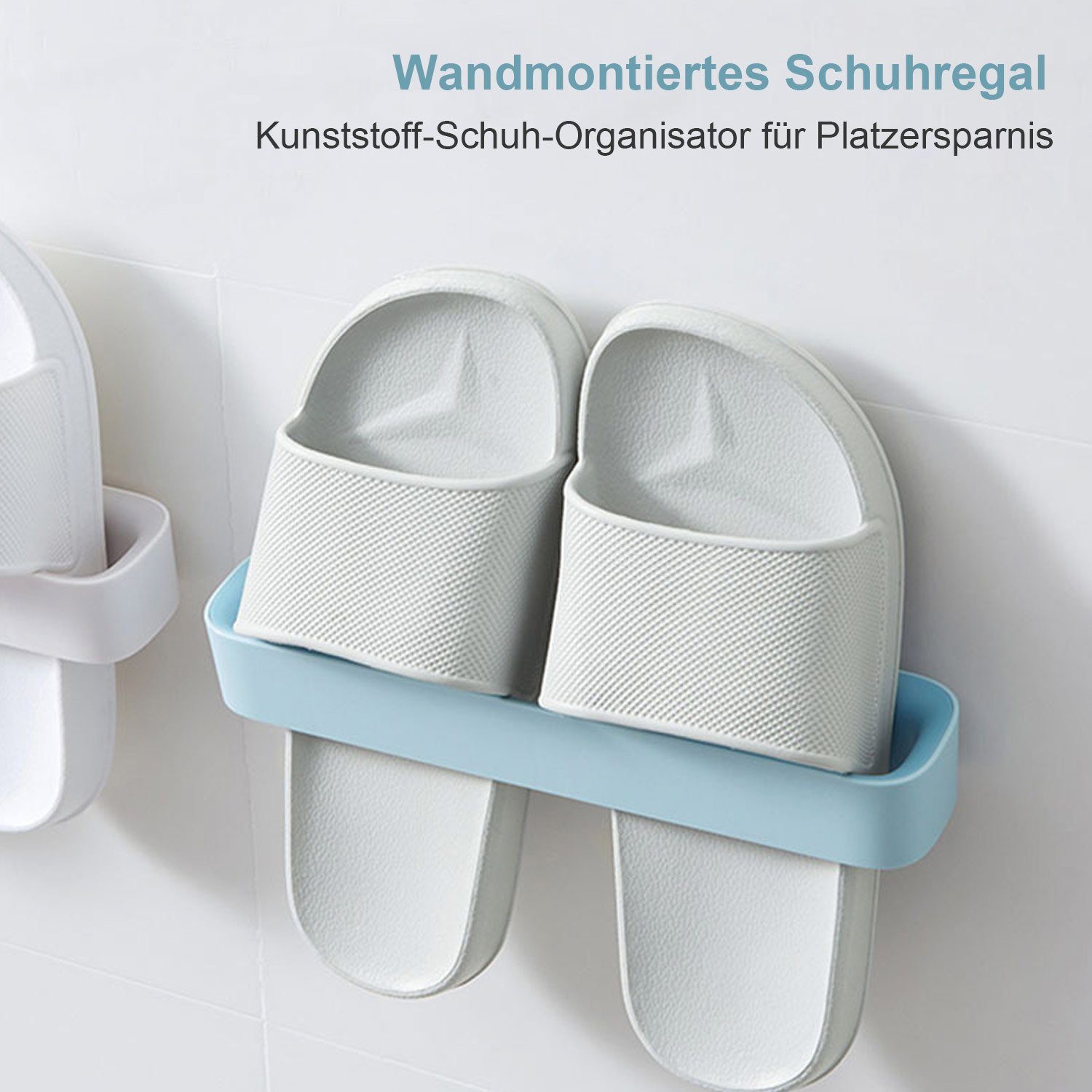 Pantoffel Wandmontiertes Aufbewahrungskorb Aufbewahrungsregal Blau Daisred